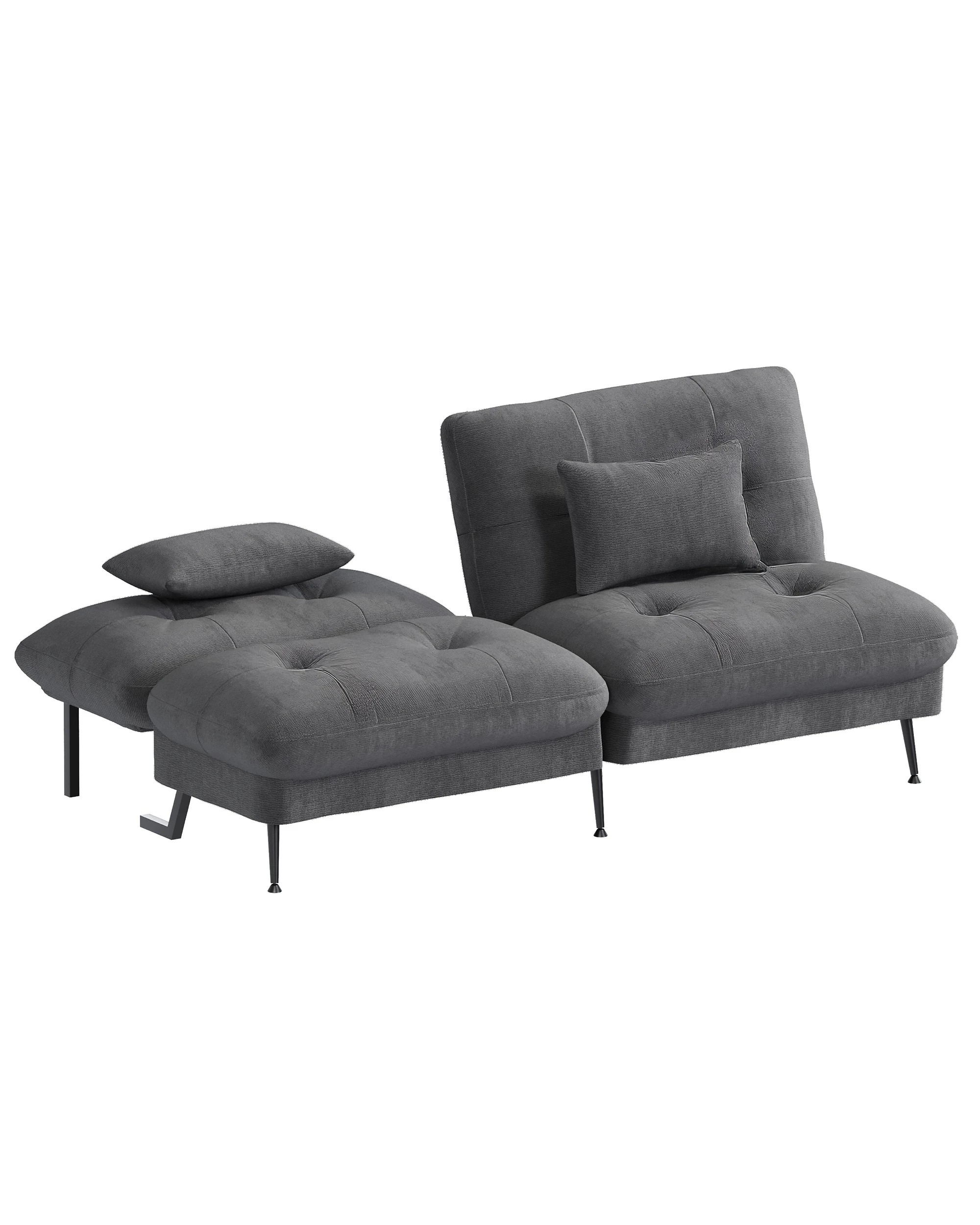 6 Advwin Convertible Futon Sofa Bed Corduroy Futon Couch with Adjustable Backrest Recliner Sleeper Sofa, 6 of 9