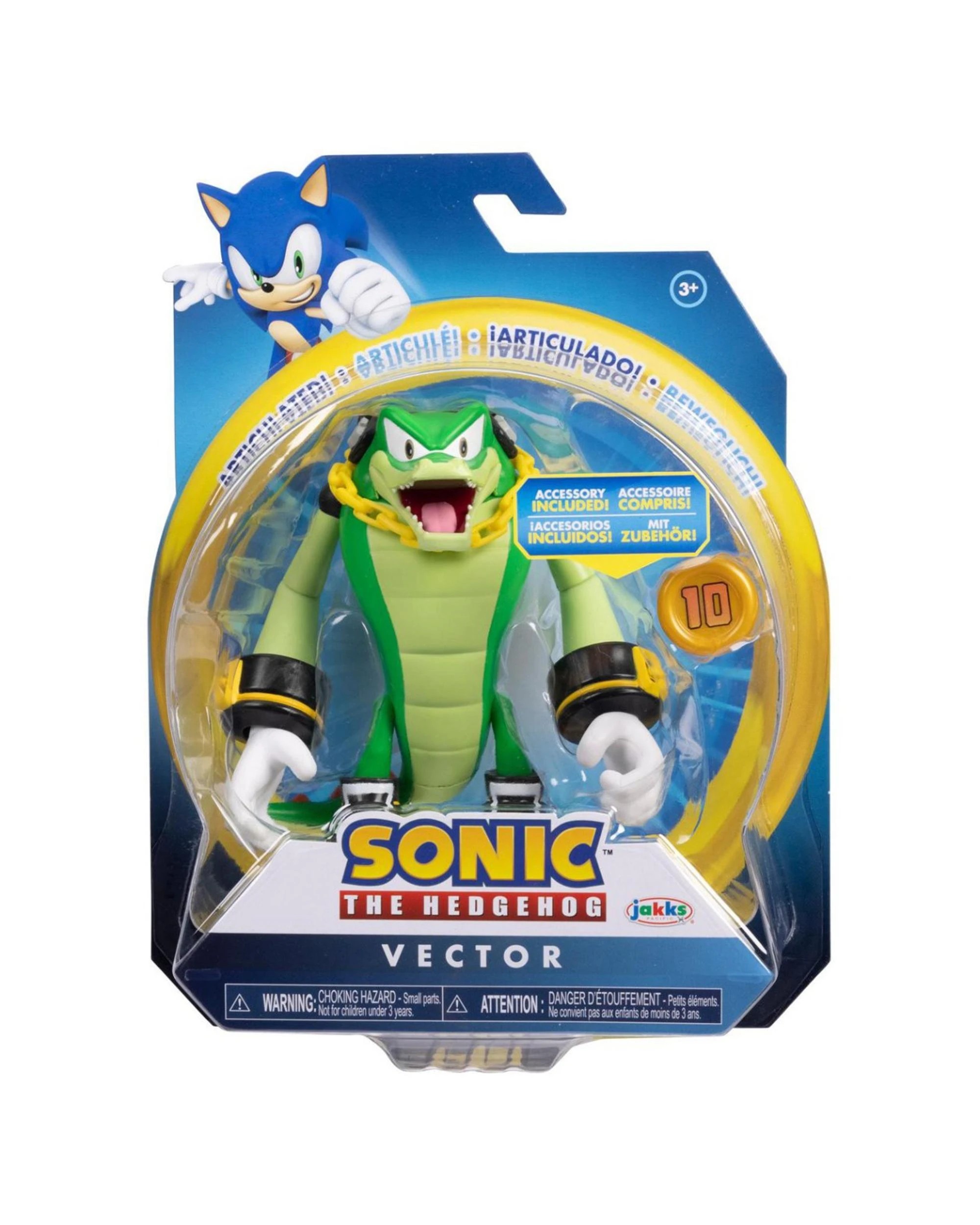 1 Sonic The Hedgehog Vector with Super Ring 4 inch Articulated Figure, 1 of 3