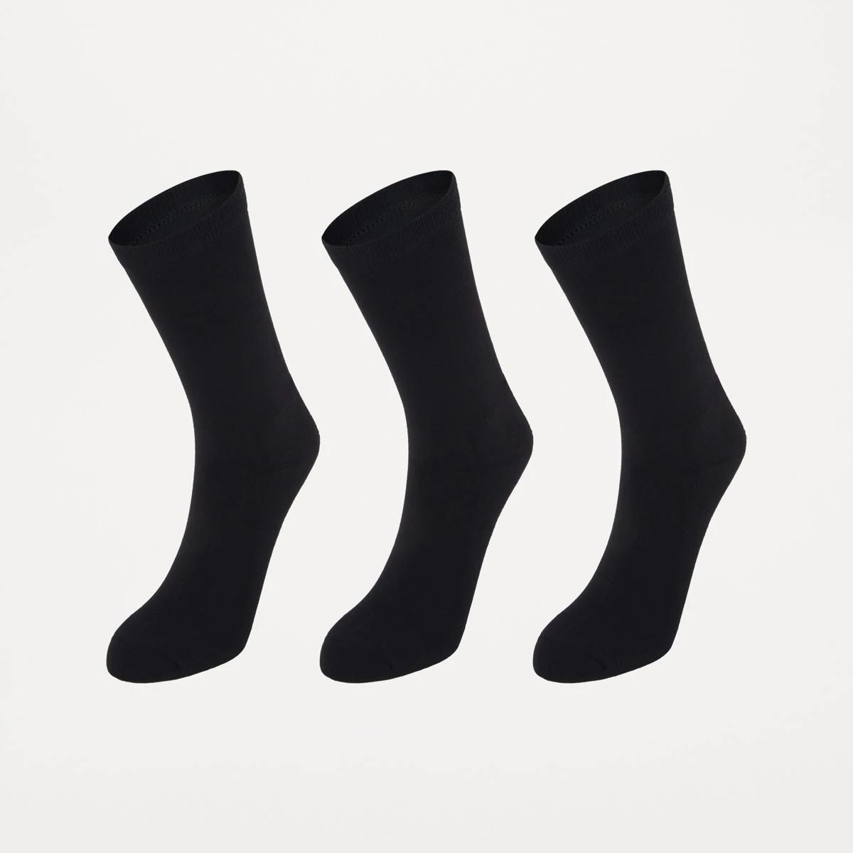1 3 Pack Bamboo Crew Socks BLACK, 1 of 3