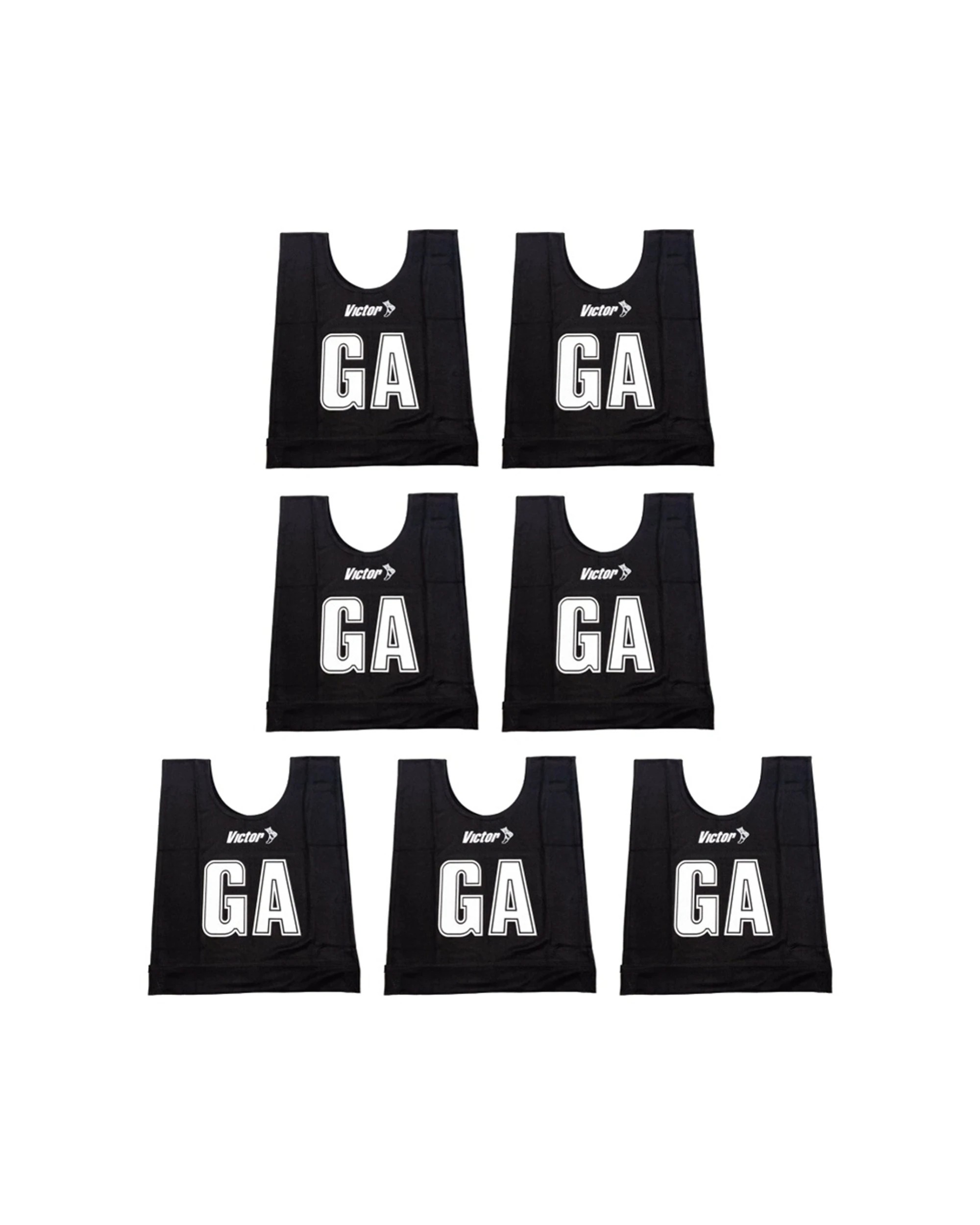 1 Victor Sports 7pc Bibs Netball Junior Breathable Honeycomb Polyester - Black, 1 of 2