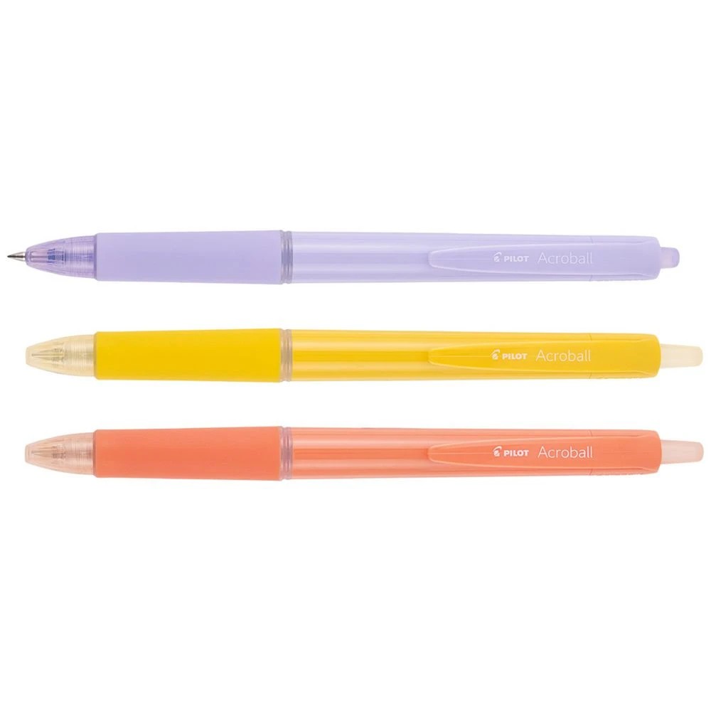 3 PILOT Acroball 150 Ballpoint Pens 0.5mm Pastel Assorted 3 Pk, 3 of 8