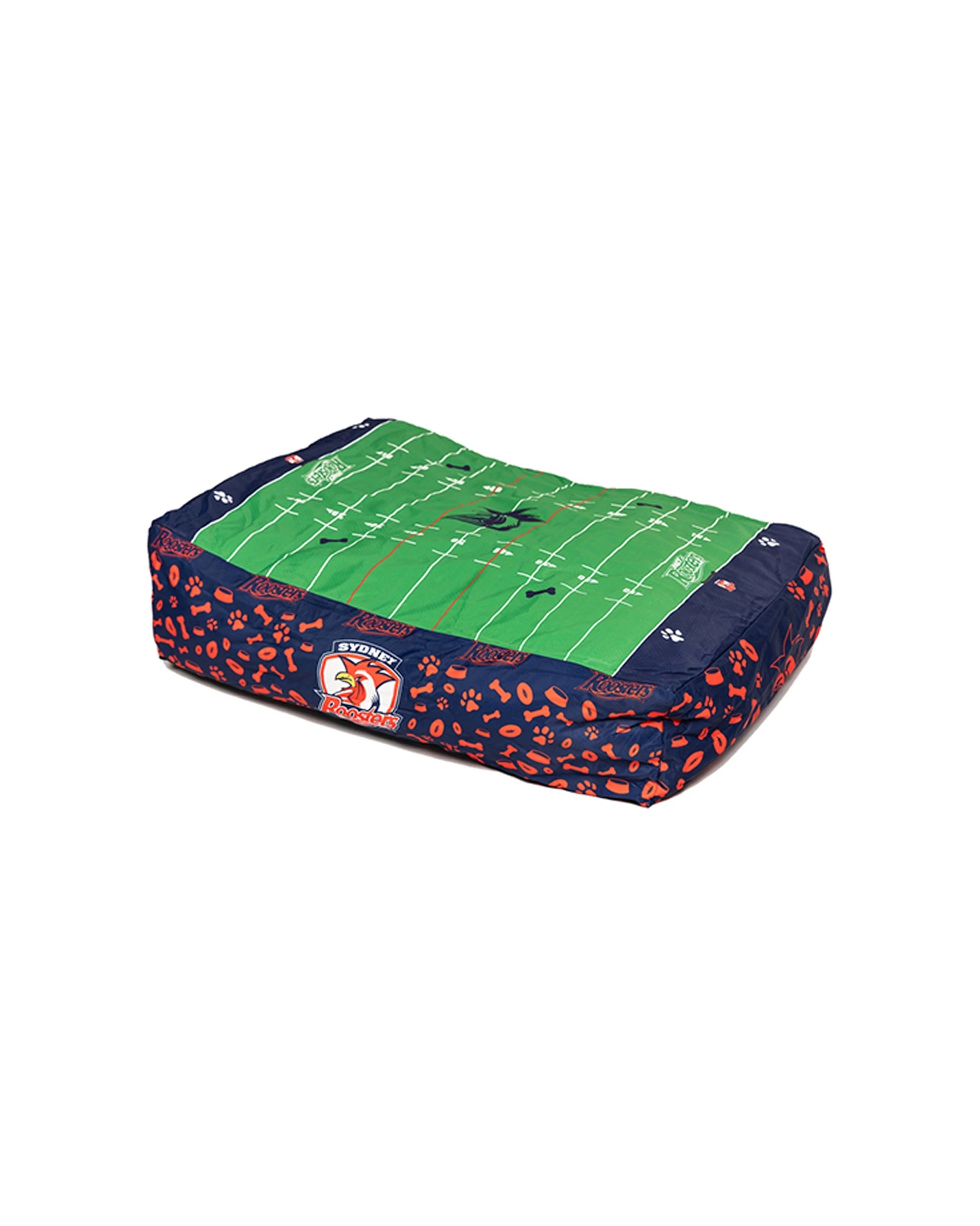 1 NRL Sydney Roosters 80x60cm Rectangle Pet Dog Bed Officially Licensed Durable - Multi, 1 of 3