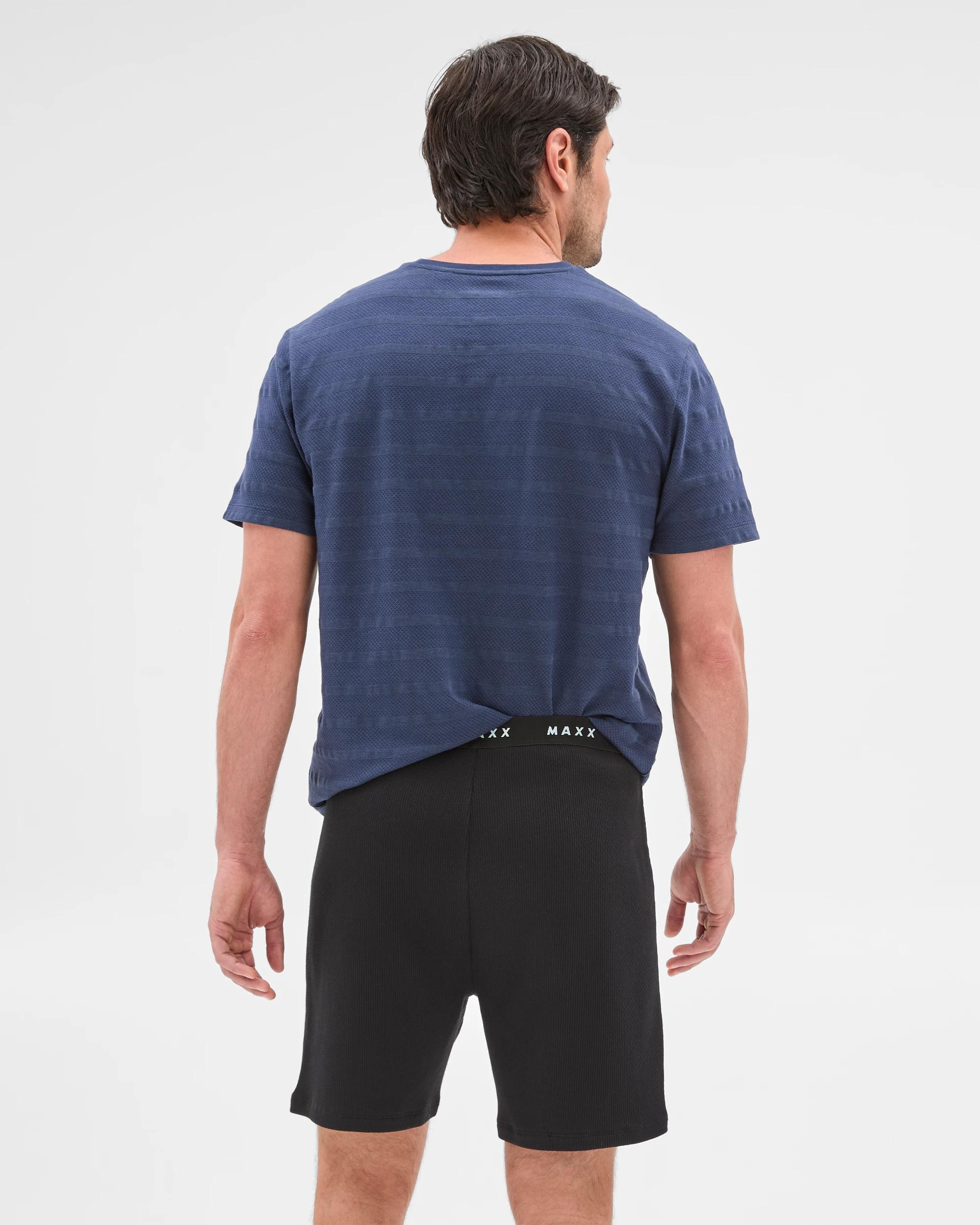 6 Australian Cotton Blend Mens Sleep Jersey Shorts - Maxx BLACK, 6 of 6