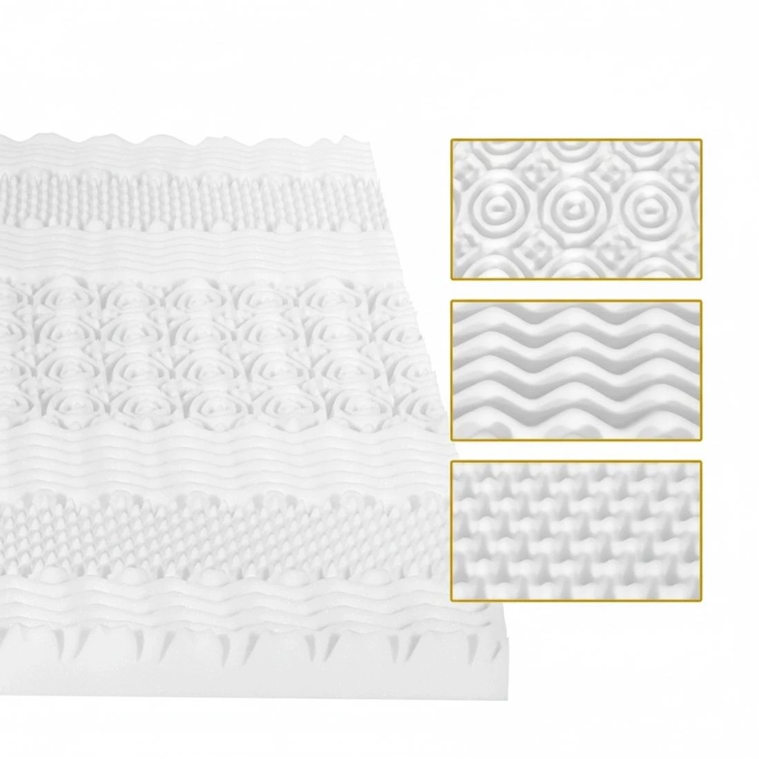 5 Giselle Bedding Memory Foam Mattress Topper 7-Zone 8cm King - King Bed - White, 5 of 7