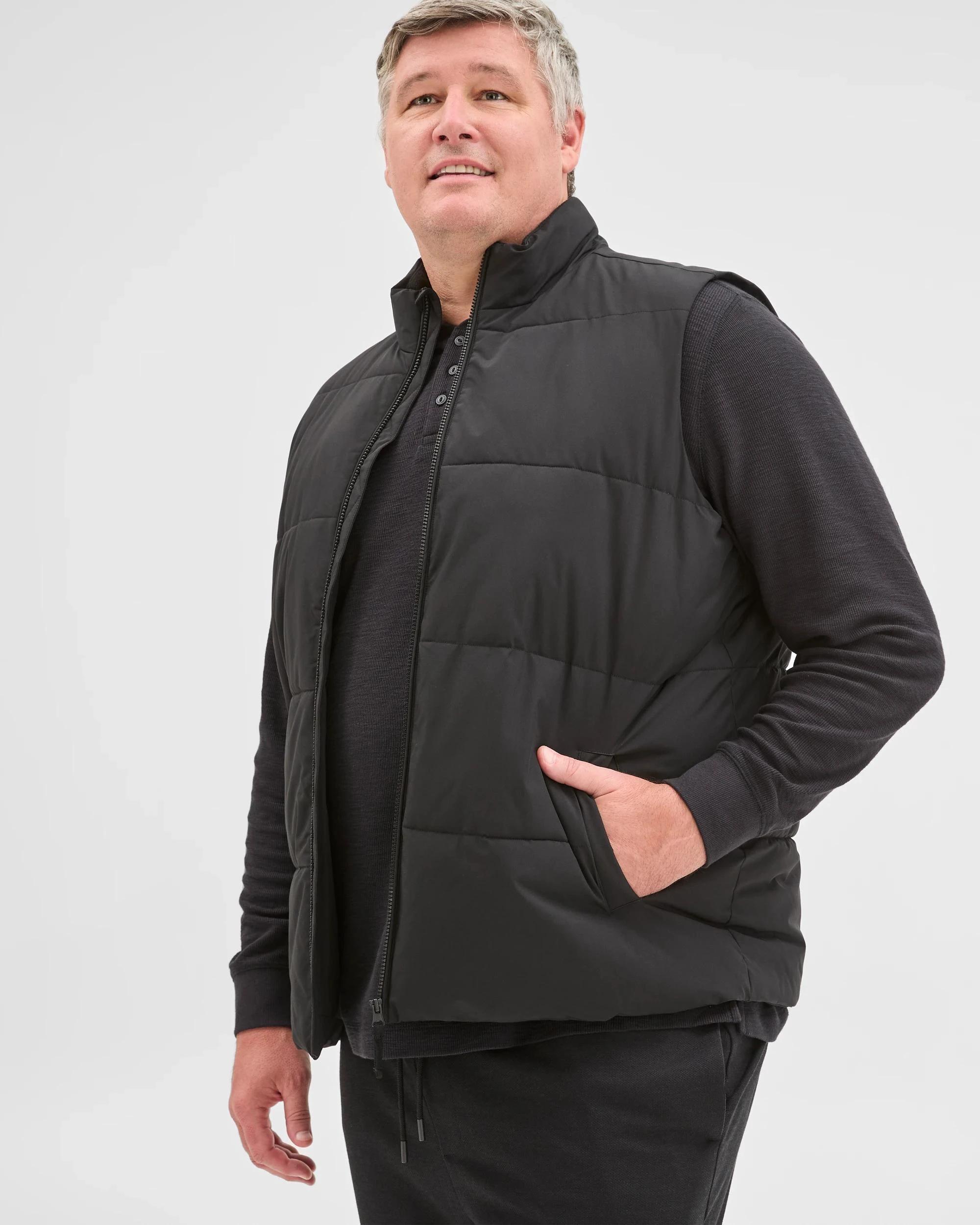 3 Target Man Plus Size Core Recycled Puffer Vest BLACK, 3 of 5
