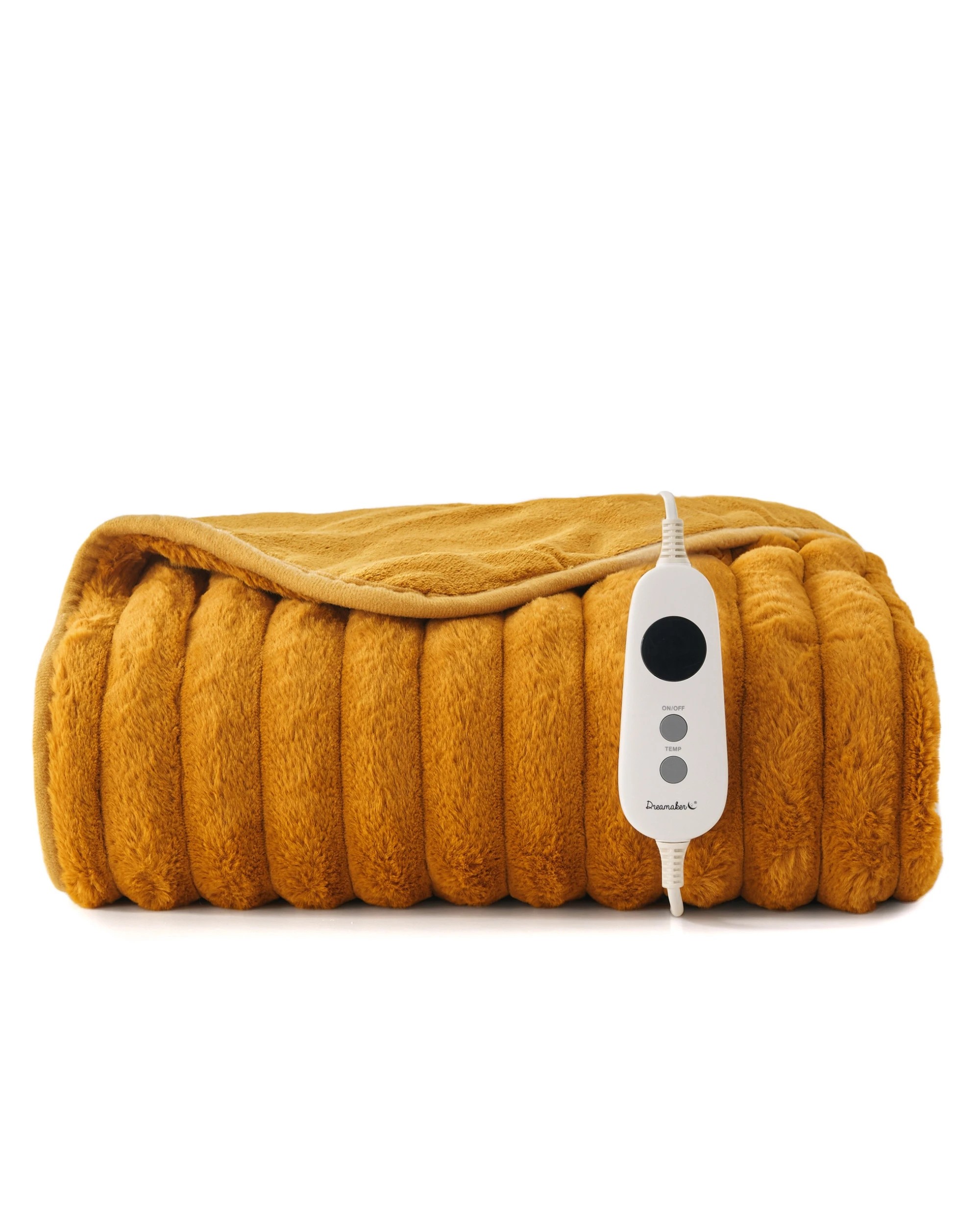 2 Dreamaker Cirra Chunky Embossed Fleece Heated Throw 130x160cm - Mustard Gold, 2 of 10