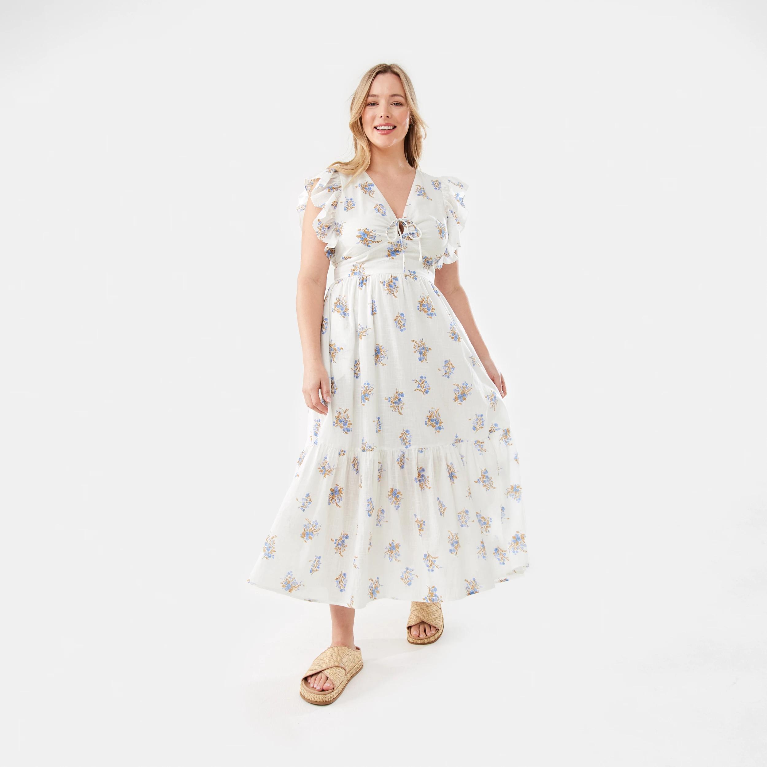 1 Sleeveless Flutter Tie Detail Midi Dress Bunches, 1 of 10