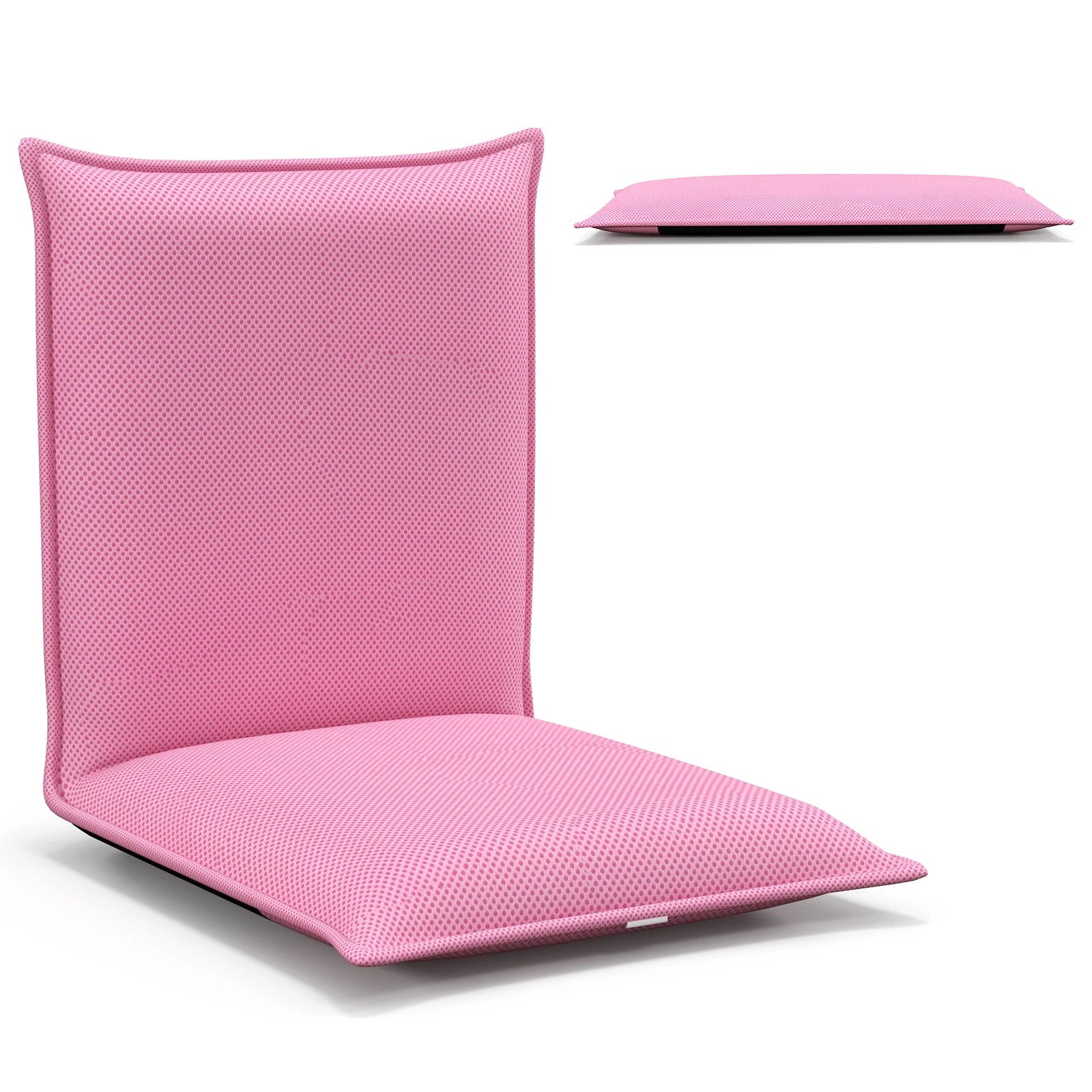 1 Costway Folding Floor Sofa Chair Portable Floor Lounge Seat w/6-positon Adjustable - Pink, 1 of 1
