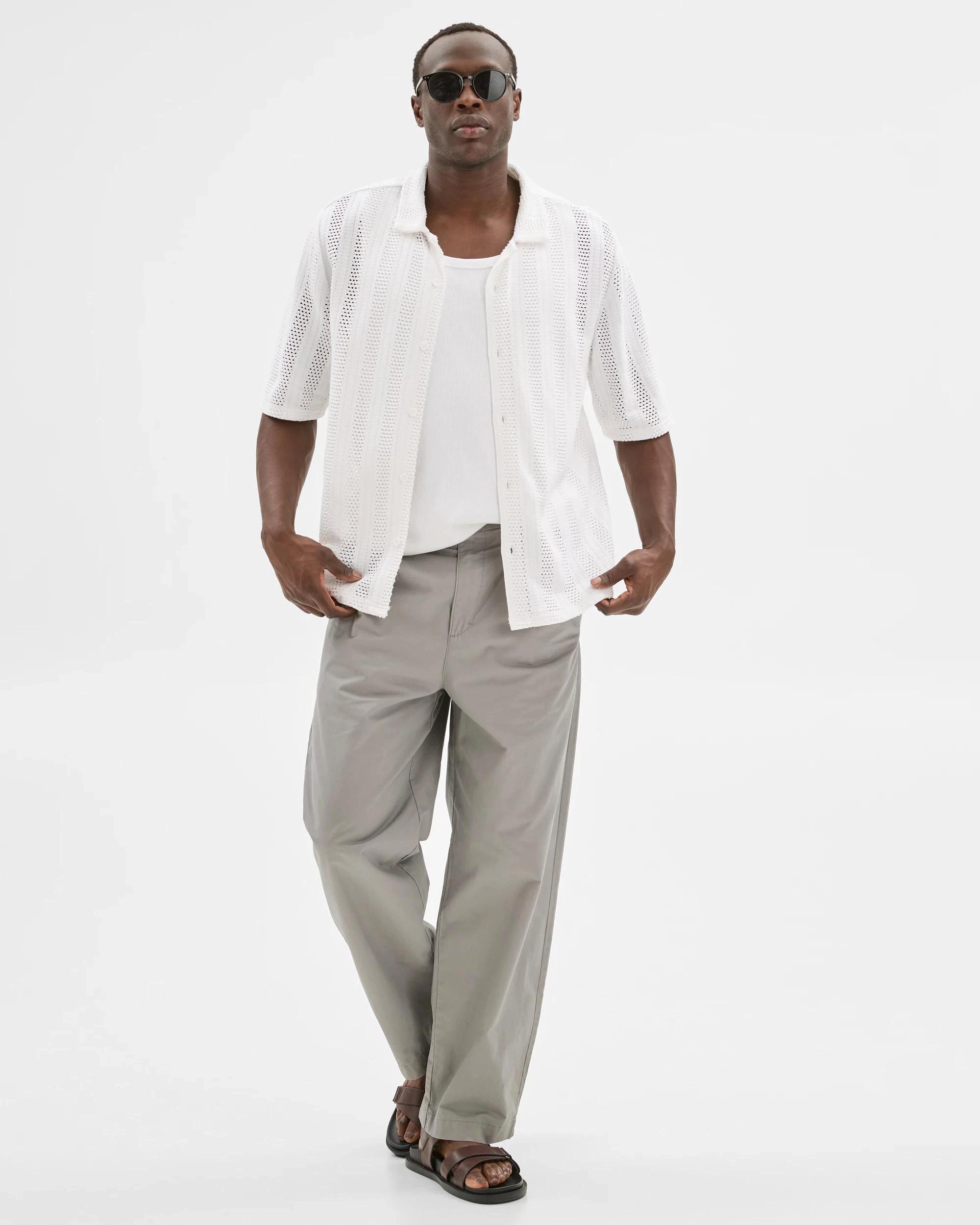 2 Australian Cotton Blend Knit Resort Shirt - Commons WHITE, 2 of 6