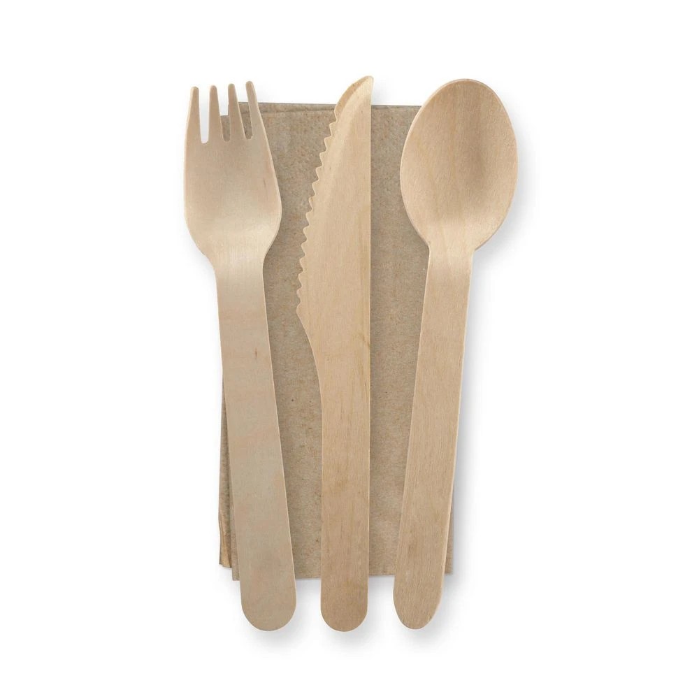 3 Biopak 4 Piece Wooden Cutlery Set, 3 of 3
