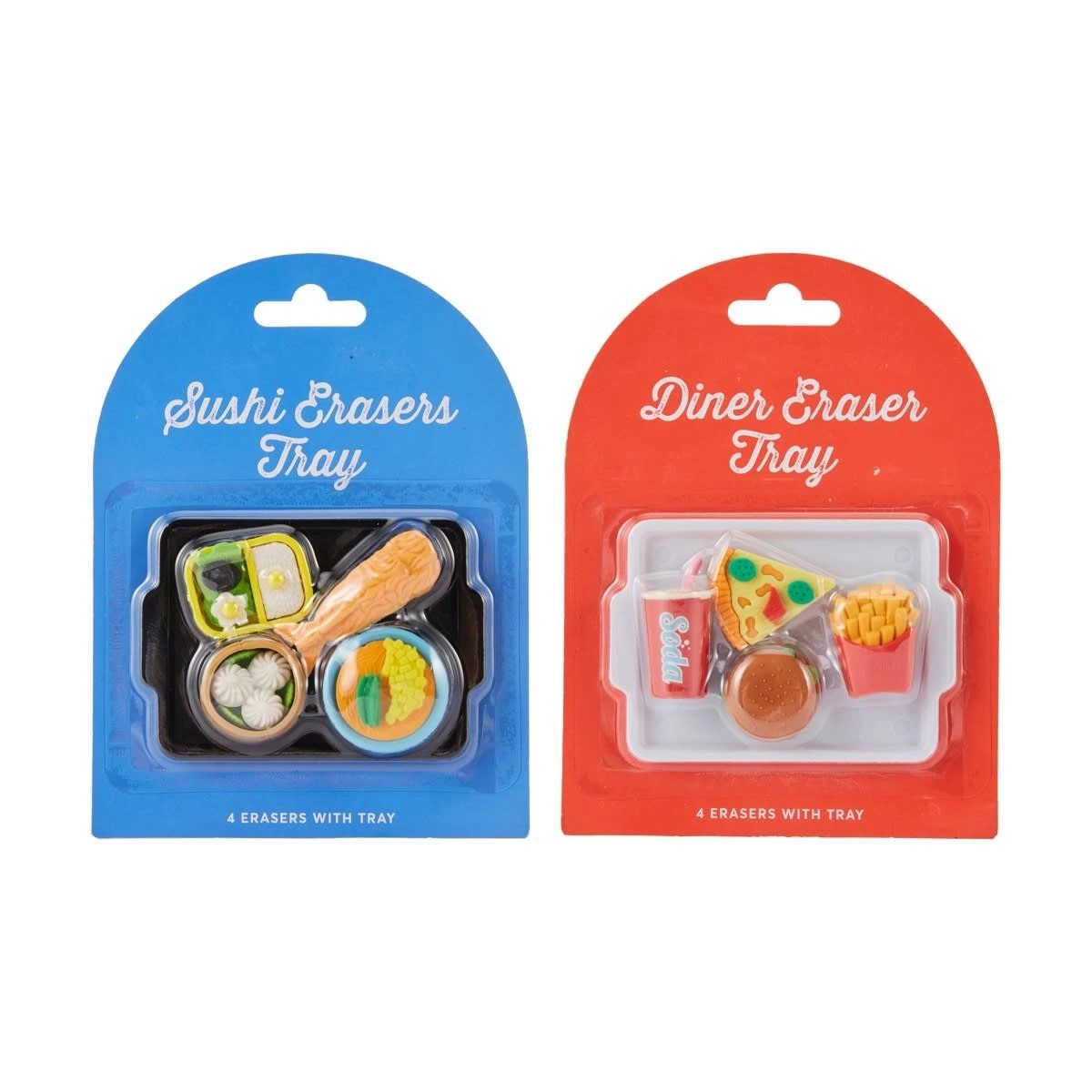 1 4 Pack Erasers with Tray - Assorted, 1 of 5