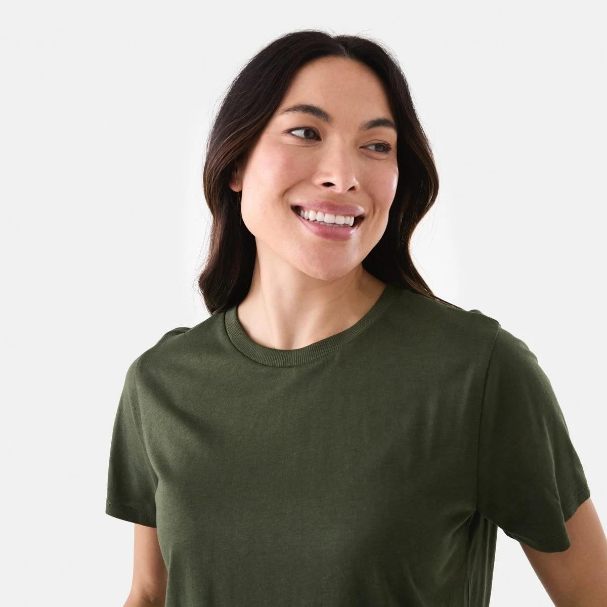 5 Short Sleeve Cotton Modal T-shirt OLIVE OIL GREEN, 5 of 6
