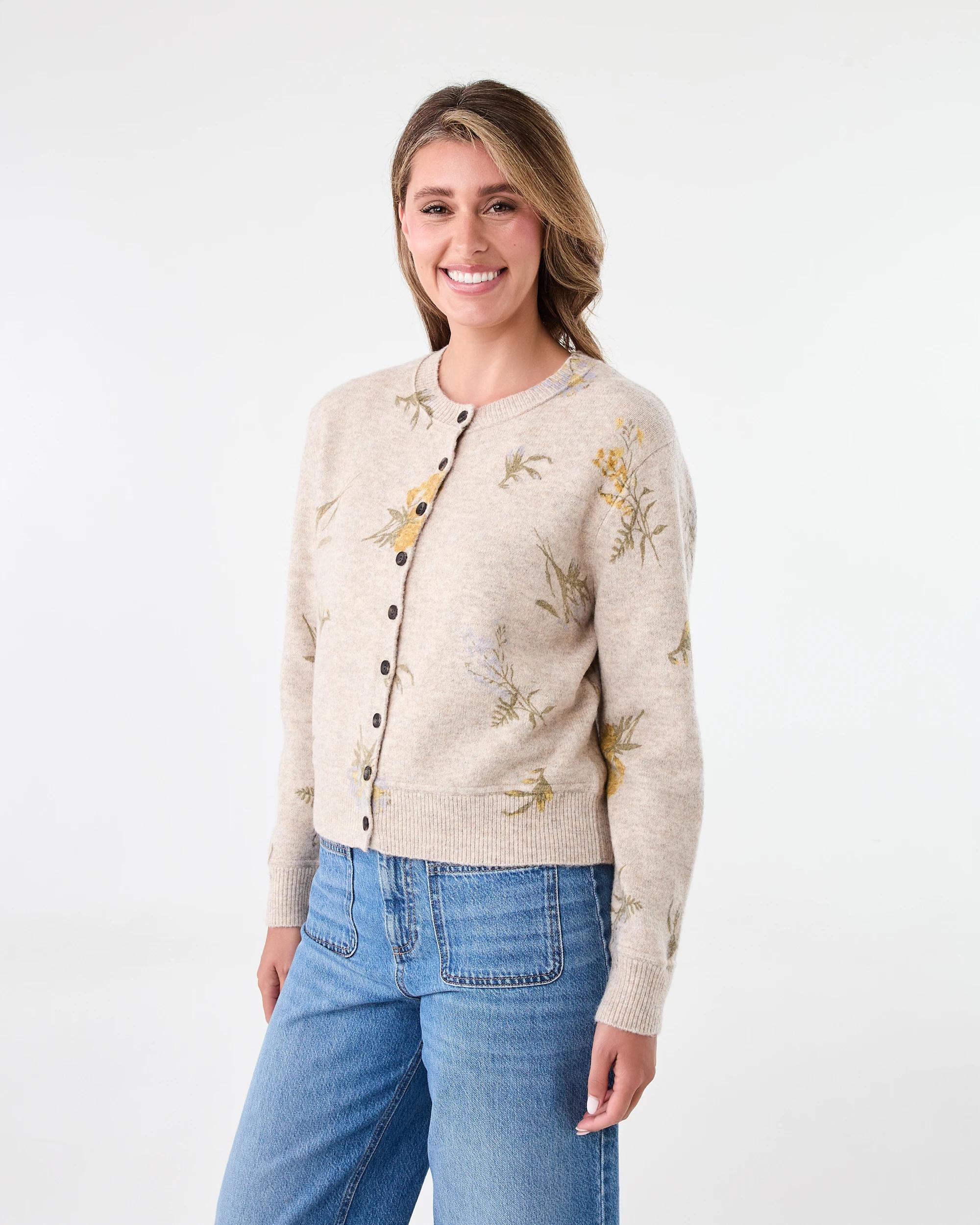 3 Floral Printed Cardigan Nt Bge, 3 of 8