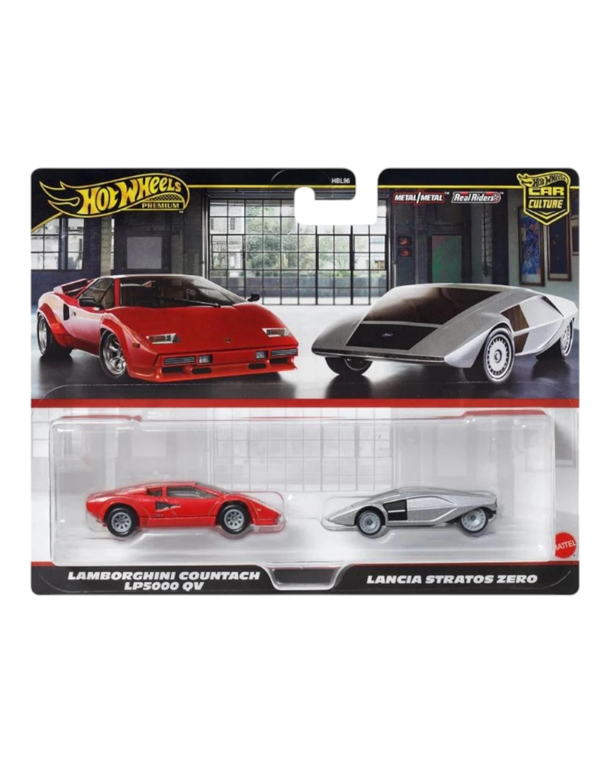 1 Hot Wheels Car Culture 2 Pack Lamborghini Countach LP5000 QV and Lancia Stratos Zero, 1 of 1