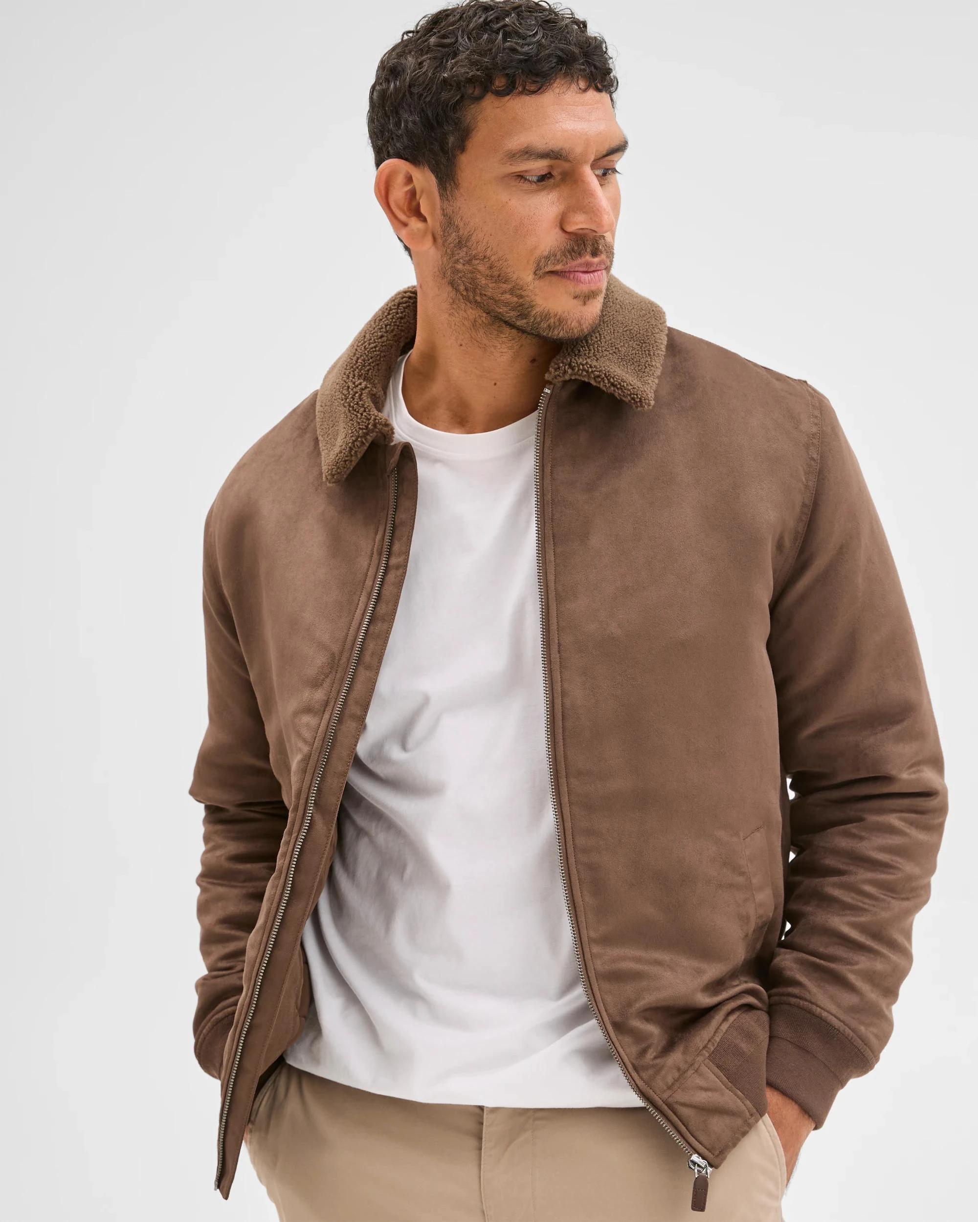1 Target Man Faux Suede Jacket CHOCOLATE, 1 of 8