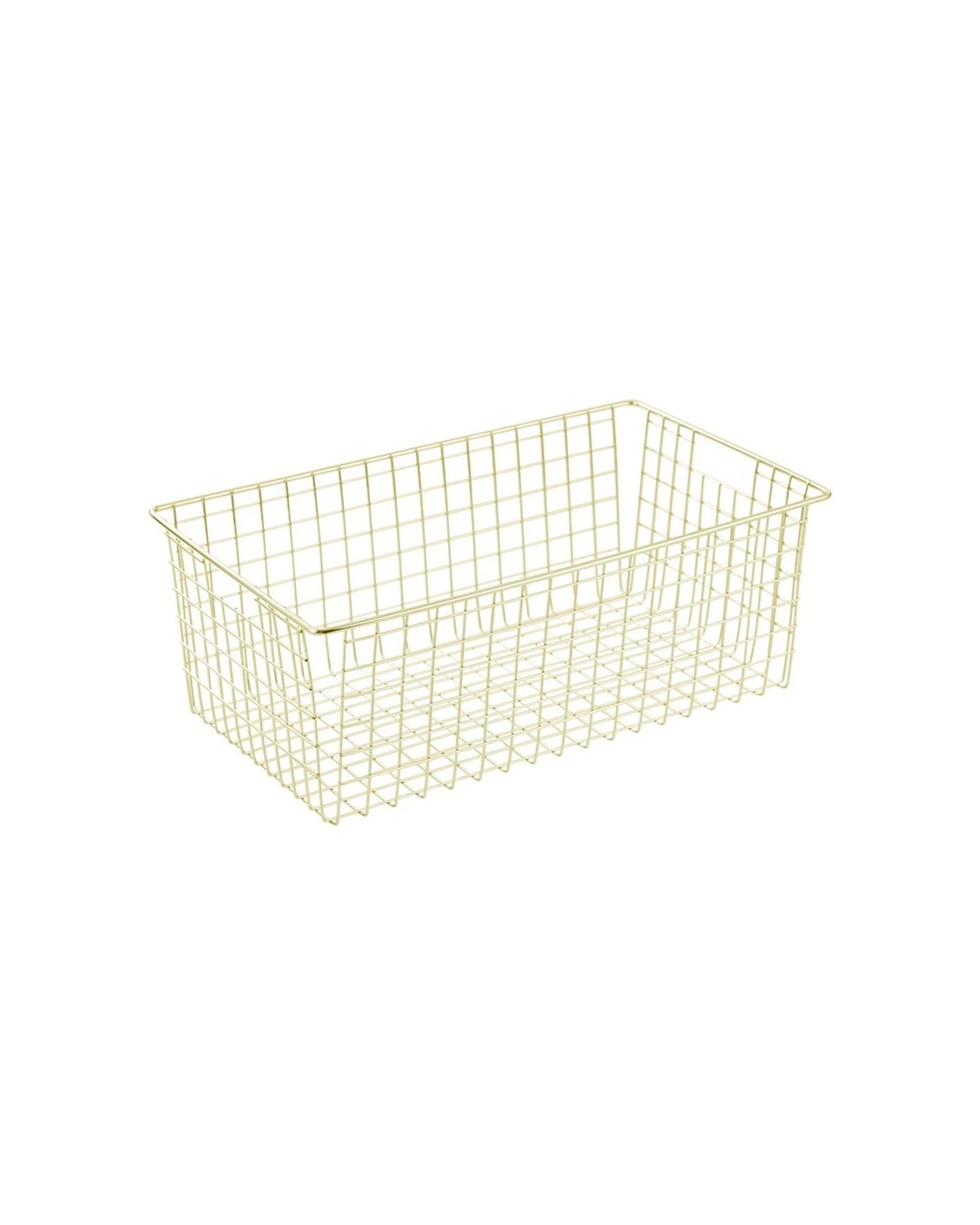 1 Boxsweden 40x15cm Wire Storage Basket Kitchen Bathroom Organiser Container
 - Gold, 1 of 4