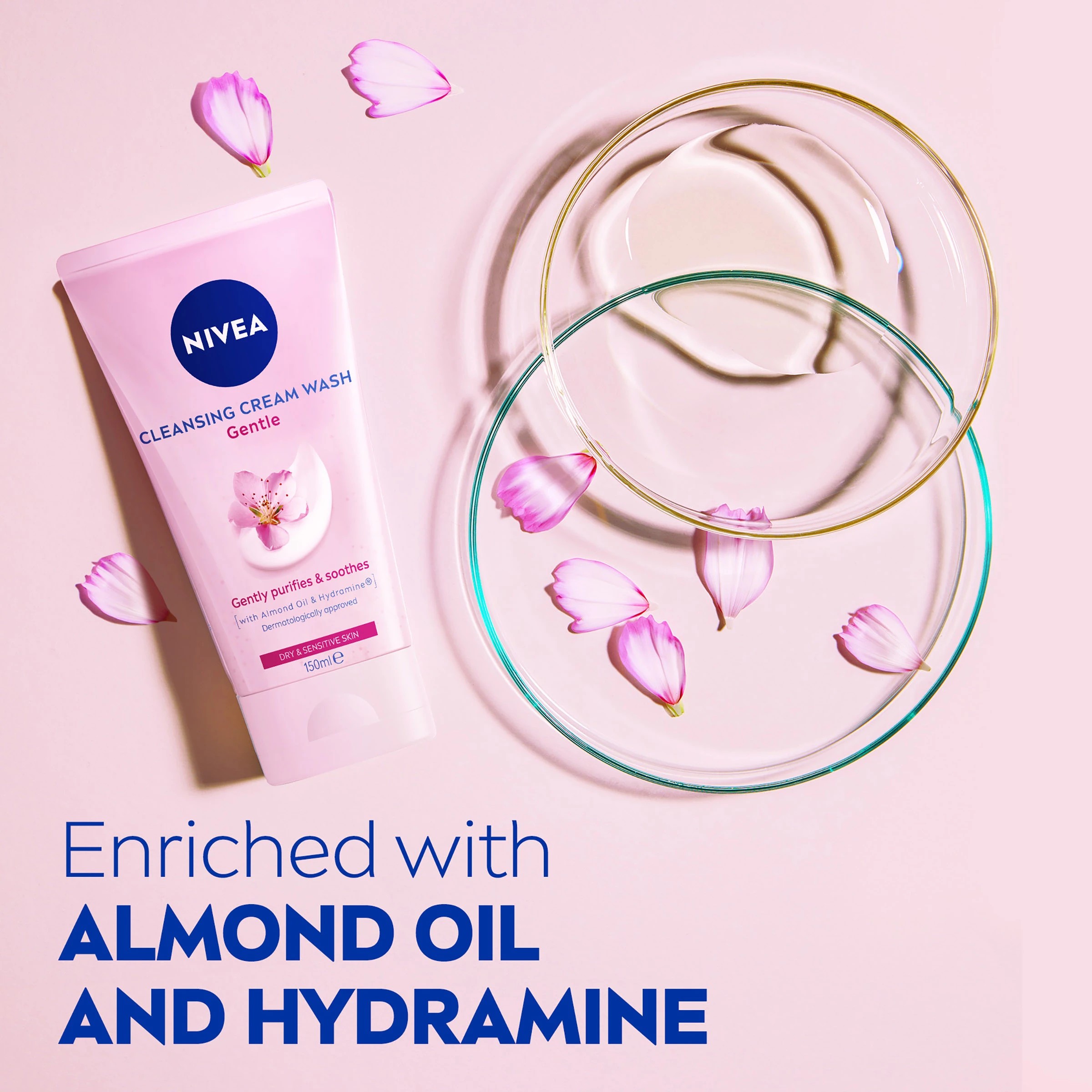 6 Nivea Gentle Cleansing Cream Wash 150ml - Almond Oil and Hydramine, 6 of 8