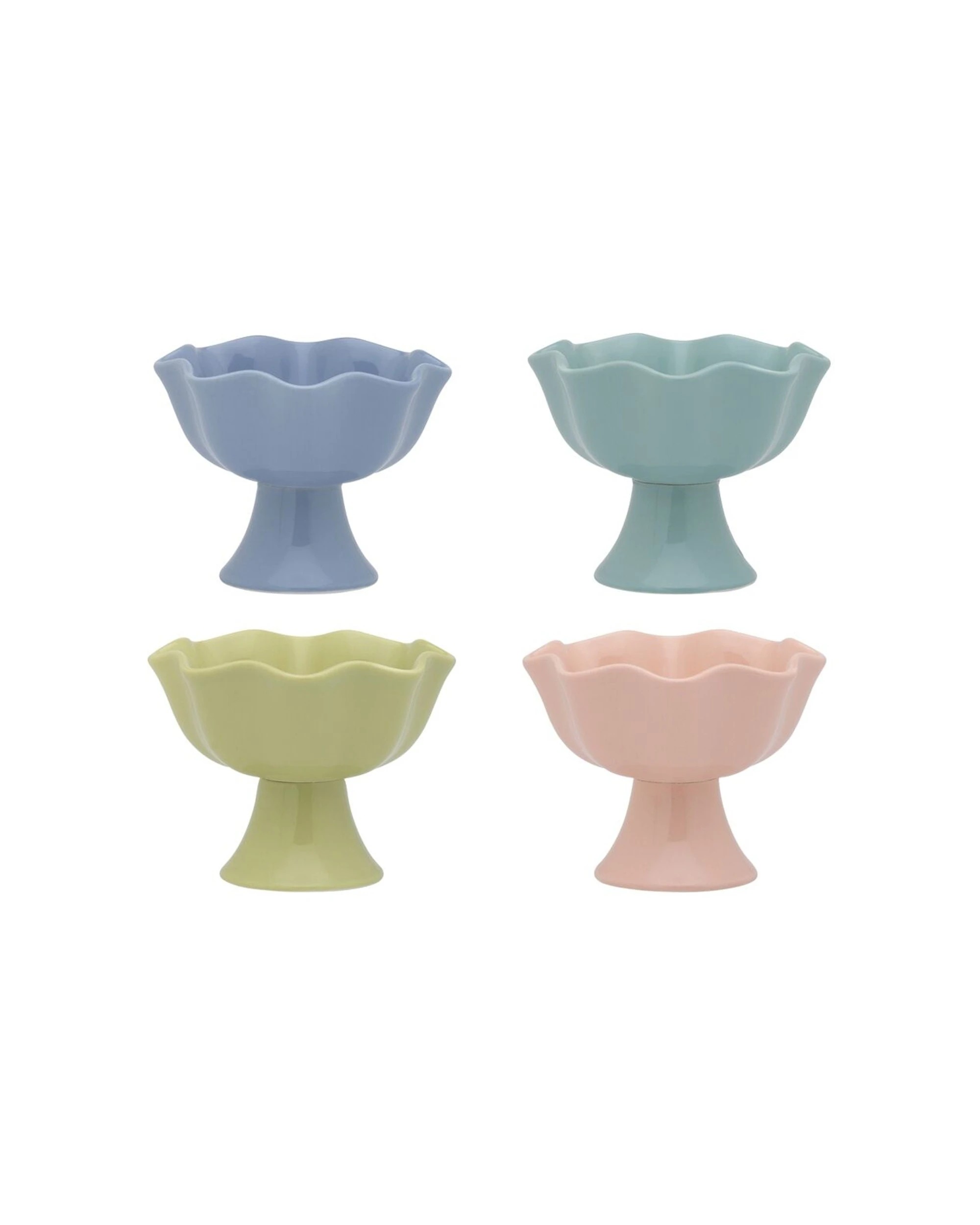 1 Ecology 4pc Ruffle Footed Bowls 12cm Dining Tableware Collection - Multi, 1 of 4