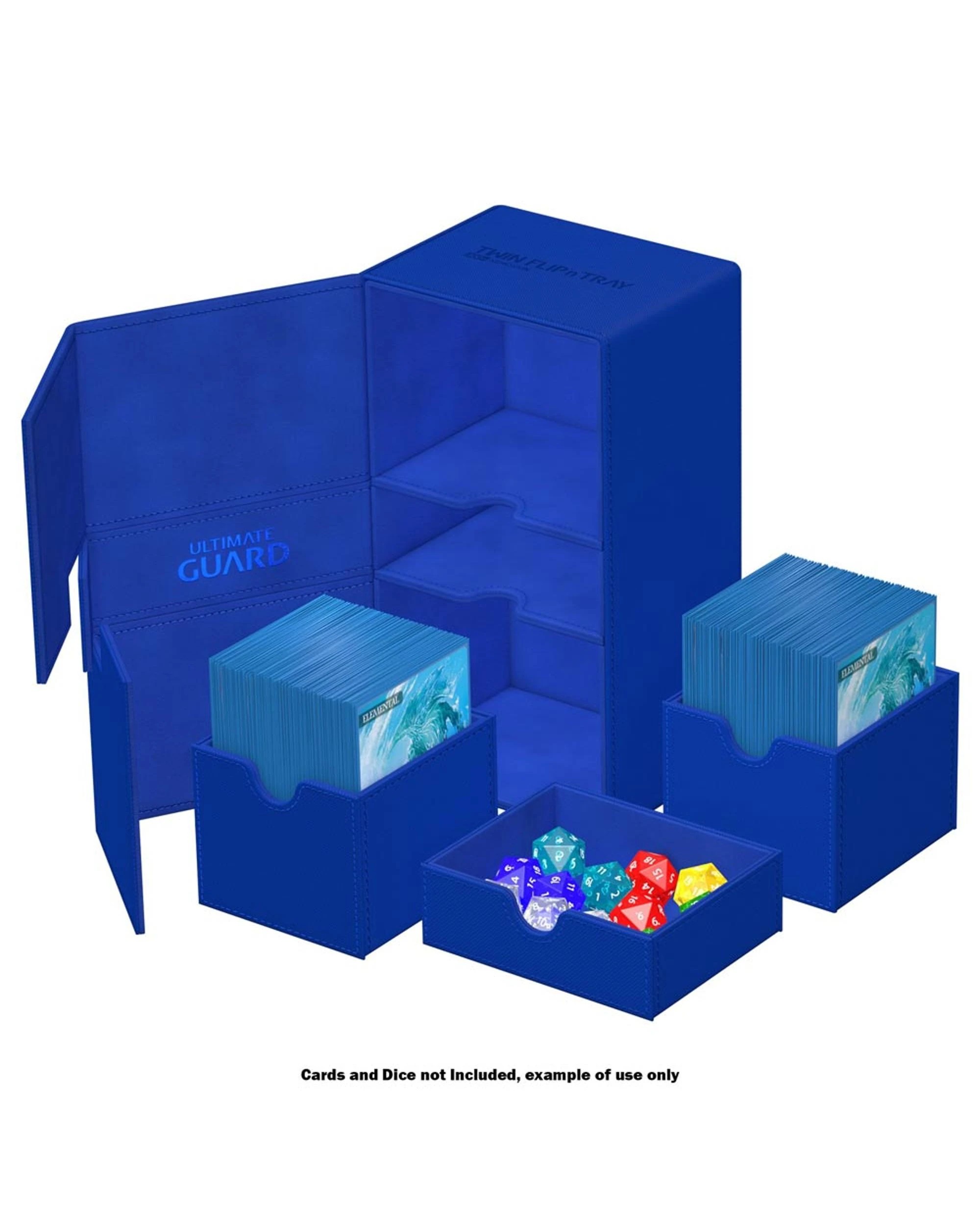 3 Ultimate Guard Twin Flip n Tray 200+ XenoSkin Deck Case - Monocolour Blue - Blue, 3 of 5
