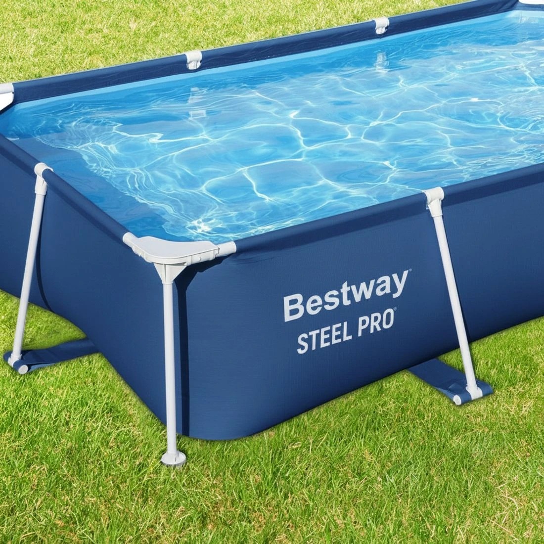 4 Bestway Swimming Pool 259x170x61cm Steel Frame Above Ground Family Pool 2300L Easy Setup Durable Splash Fun - Multi, 4 of 4