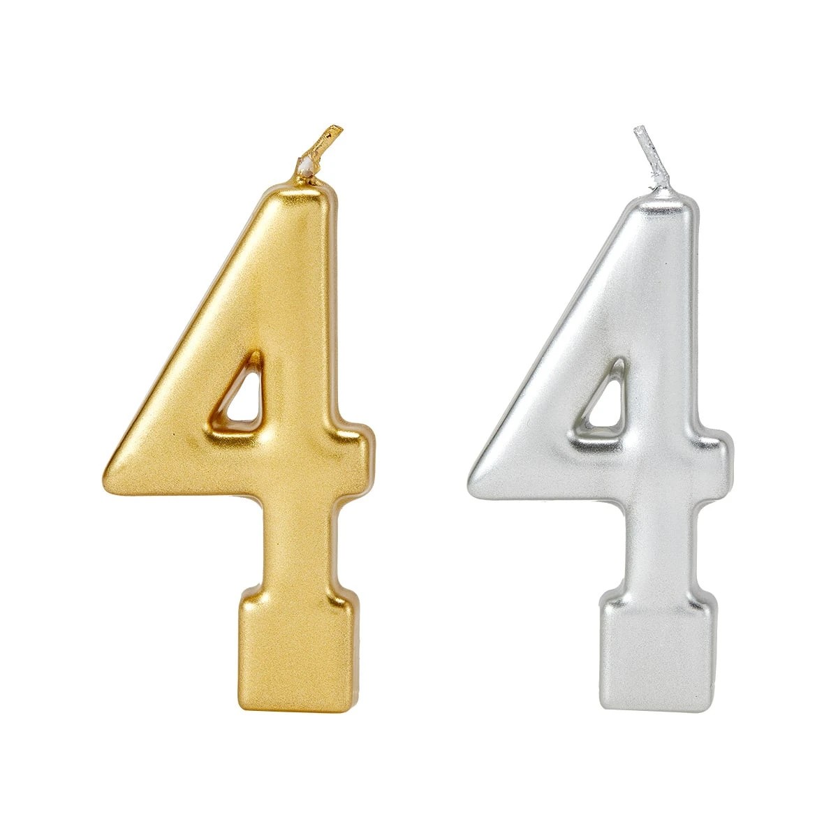 1 Metallic Candle Number 4 - Assorted, 1 of 6