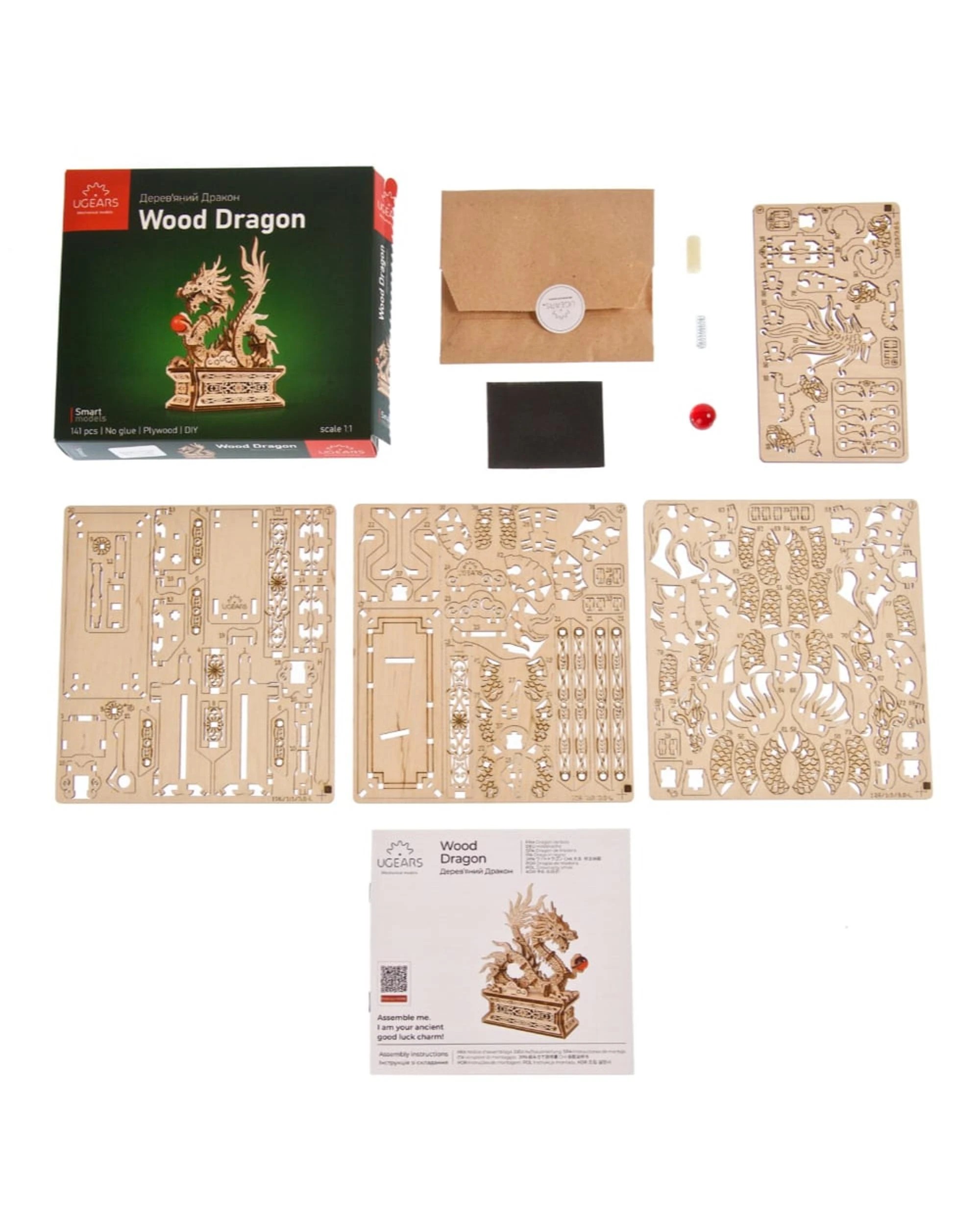4 UGears Wooden Dragon Model Kit, 4 of 6