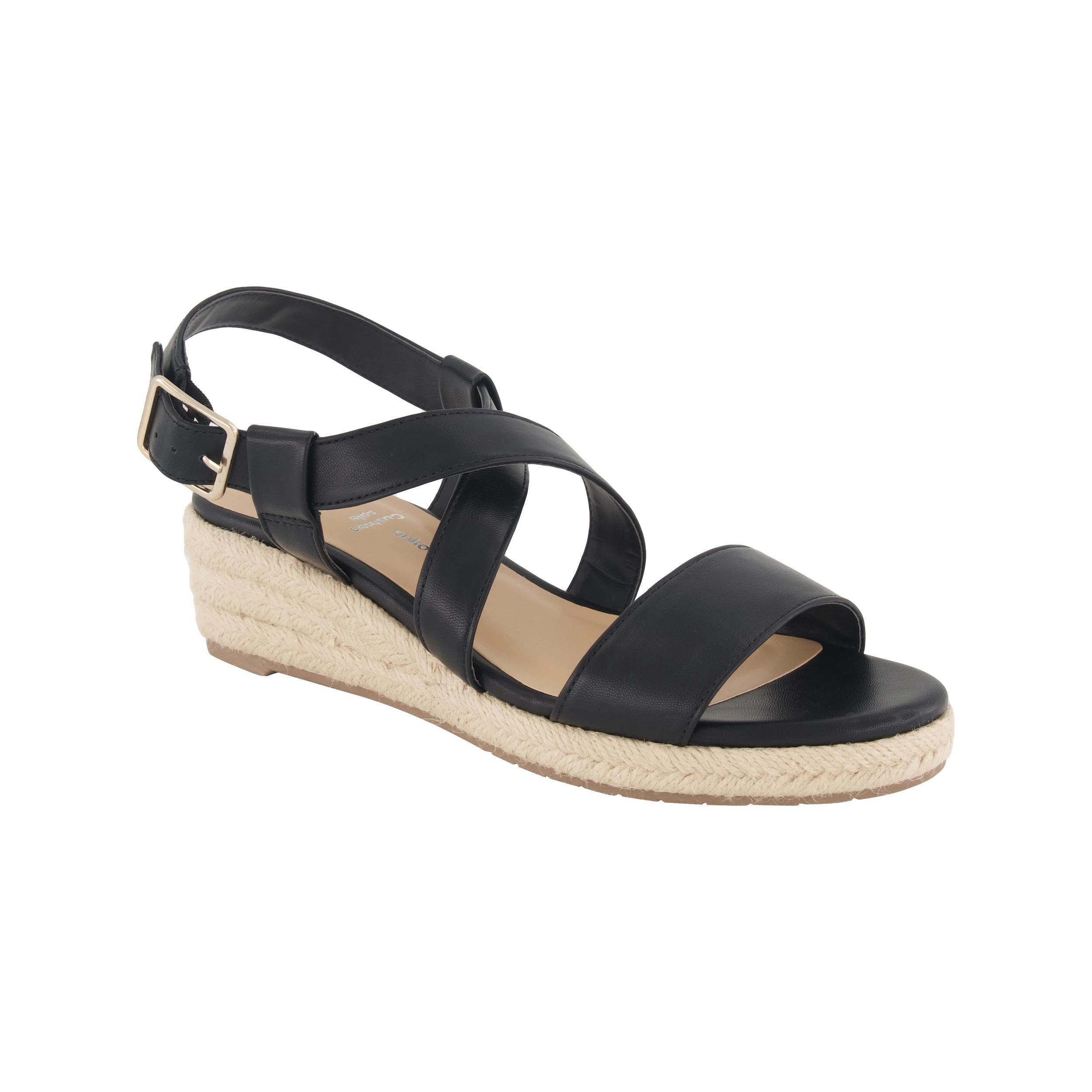 2 Low Espadrille Wedge Heels BLACK, 2 of 5