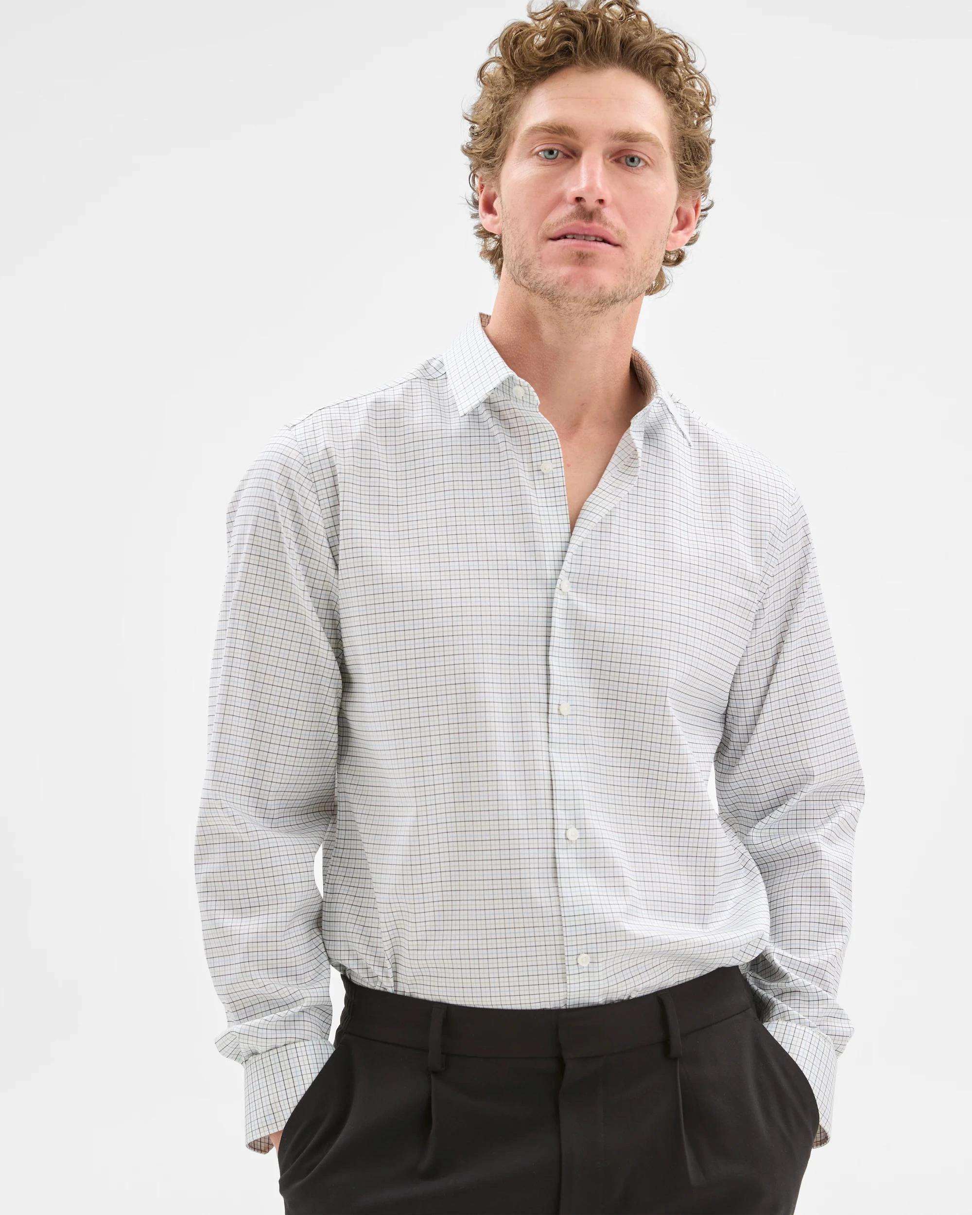 2 Preview Non Iron Long Sleeve Business Shirt CHECK JUNGLE, 2 of 6