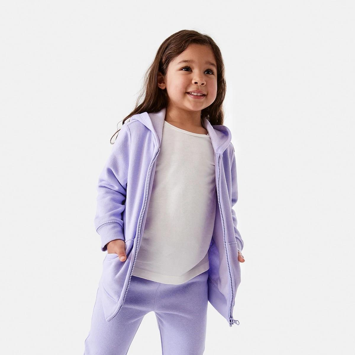 1 Plain Zip Through Hoodie Lilac Flwr, 1 of 10