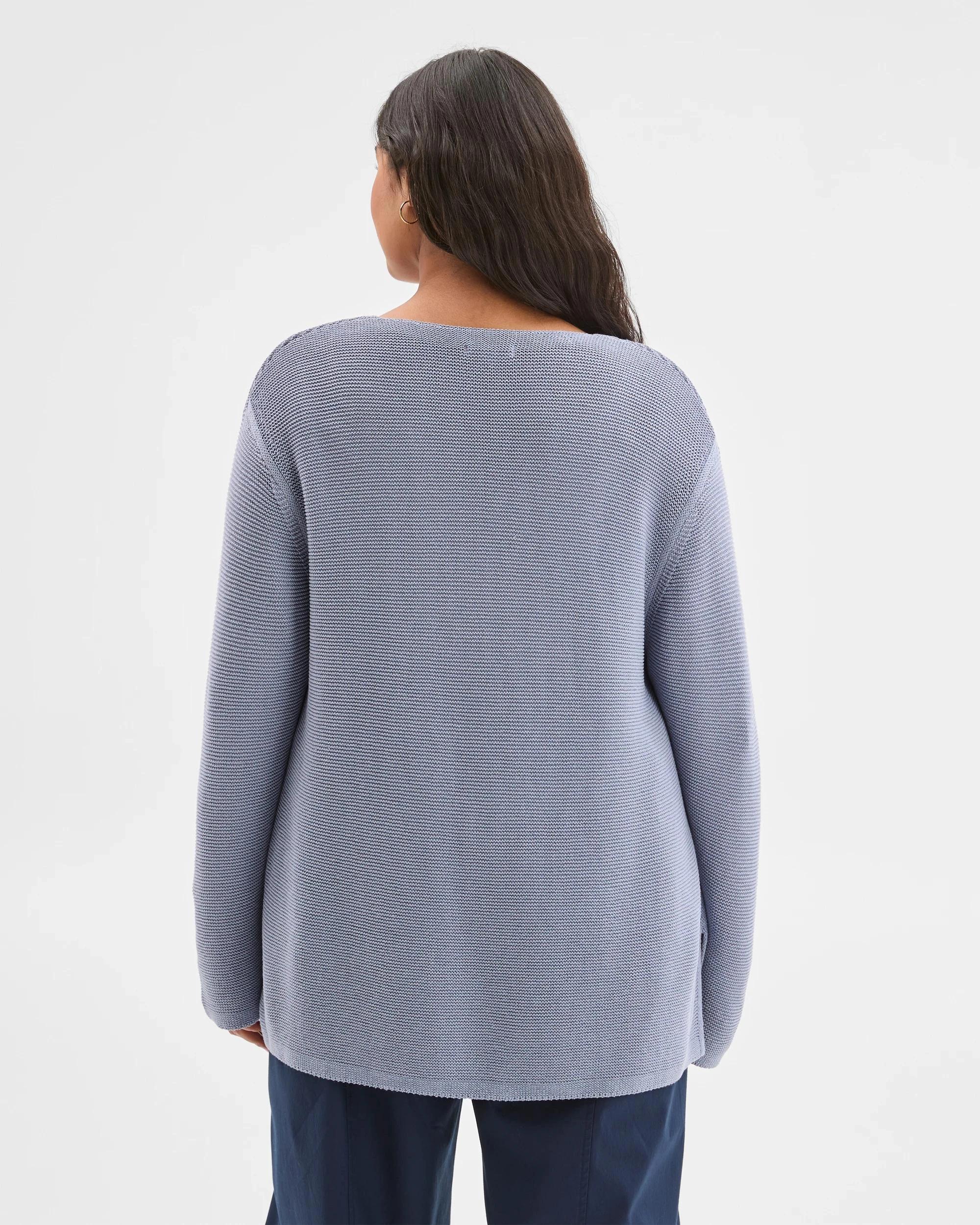 5 Target Curve Plus Size Australian Cotton Blend V-Neck Ottoman Twist Sweater DUSTY BLUE, 5 of 5