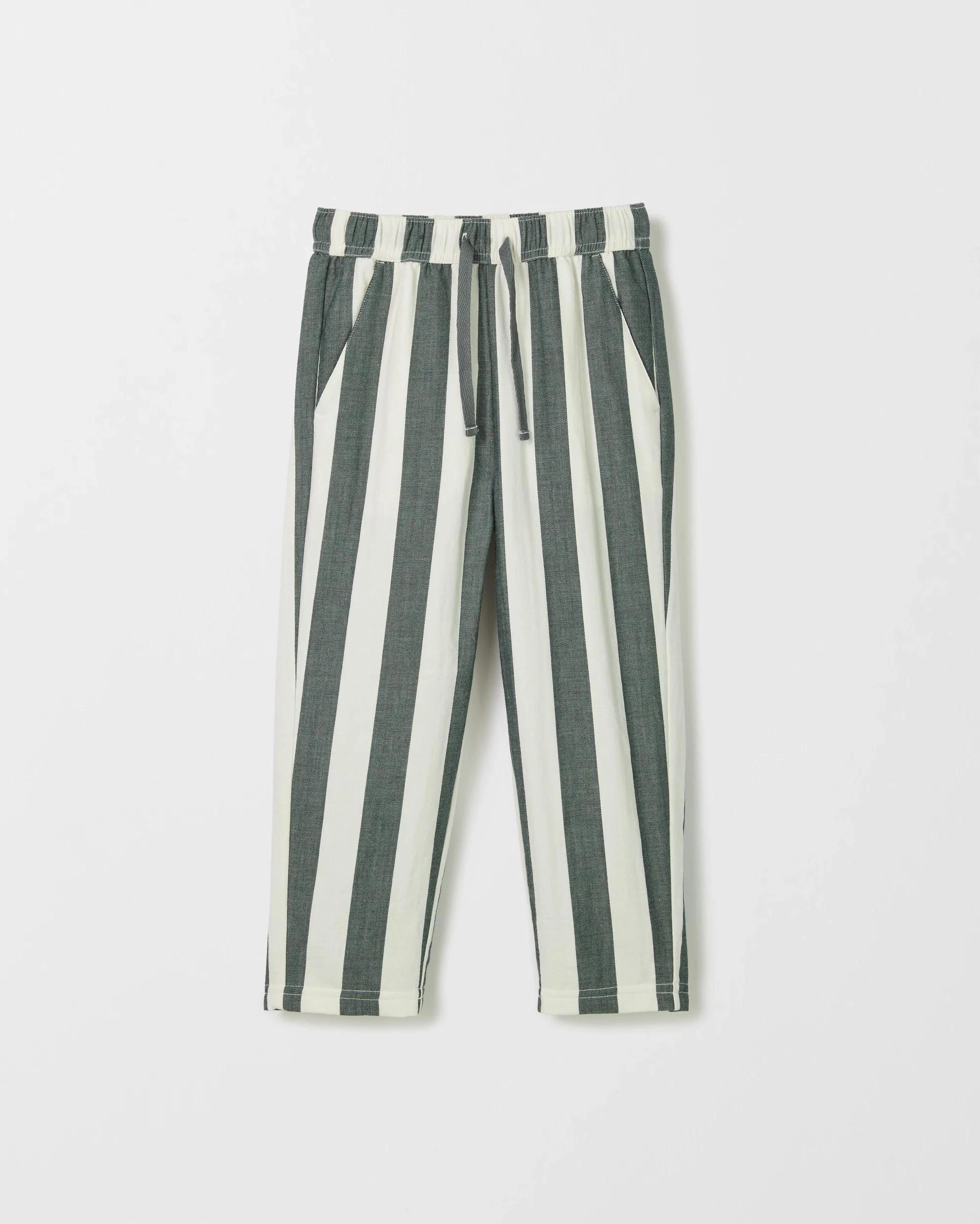 6 Target Kids Lightweight Woven Pull On Pants GREEN STRIPE, 6 of 7