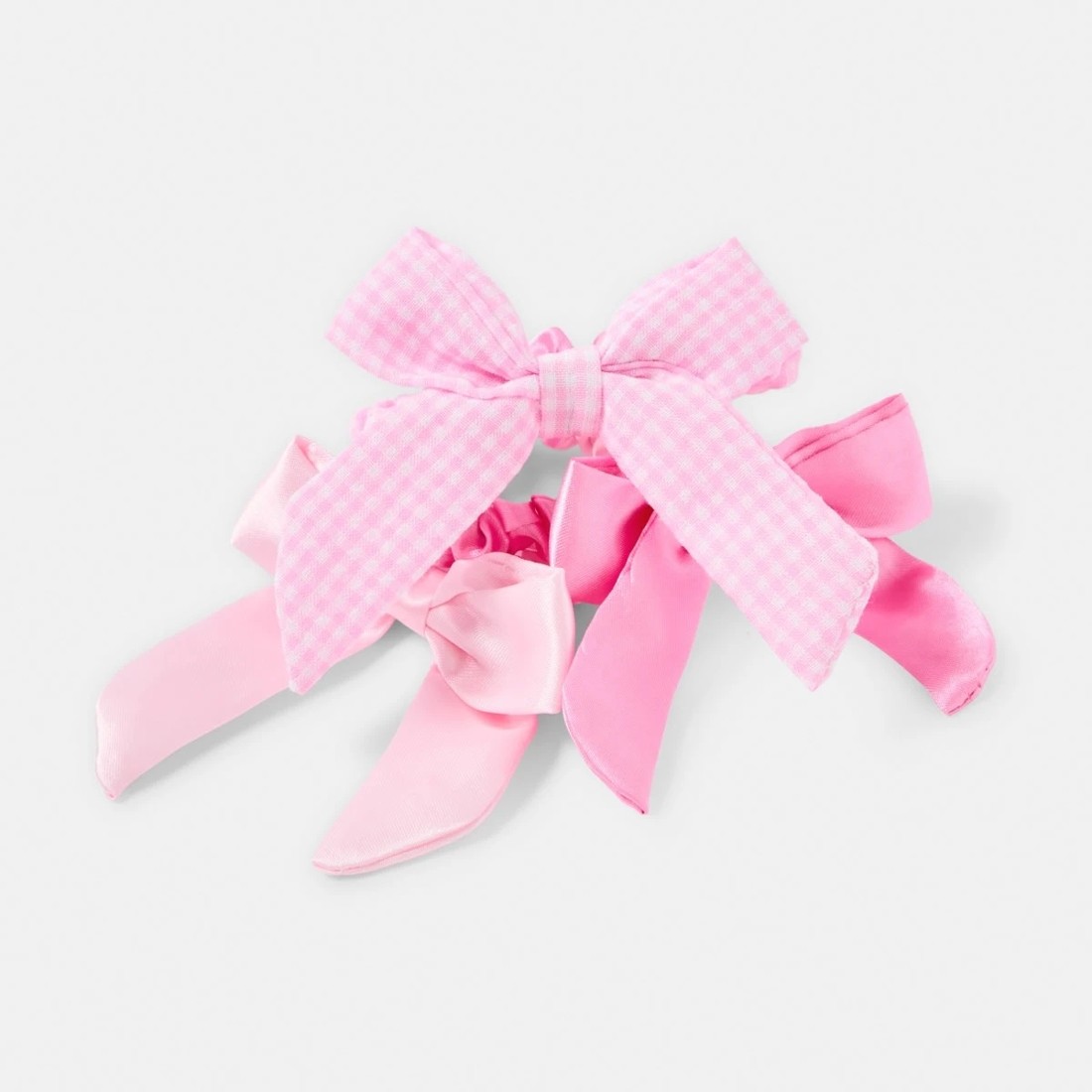 2 3 Pack Bow Hair Scrunchies - Pink, 2 of 4