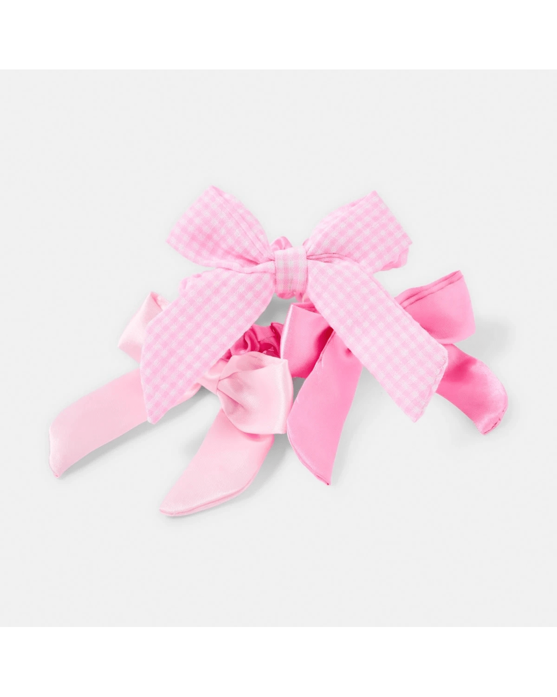 2 3 Pack Bow Hair Scrunchies - Pink, 2 of 4