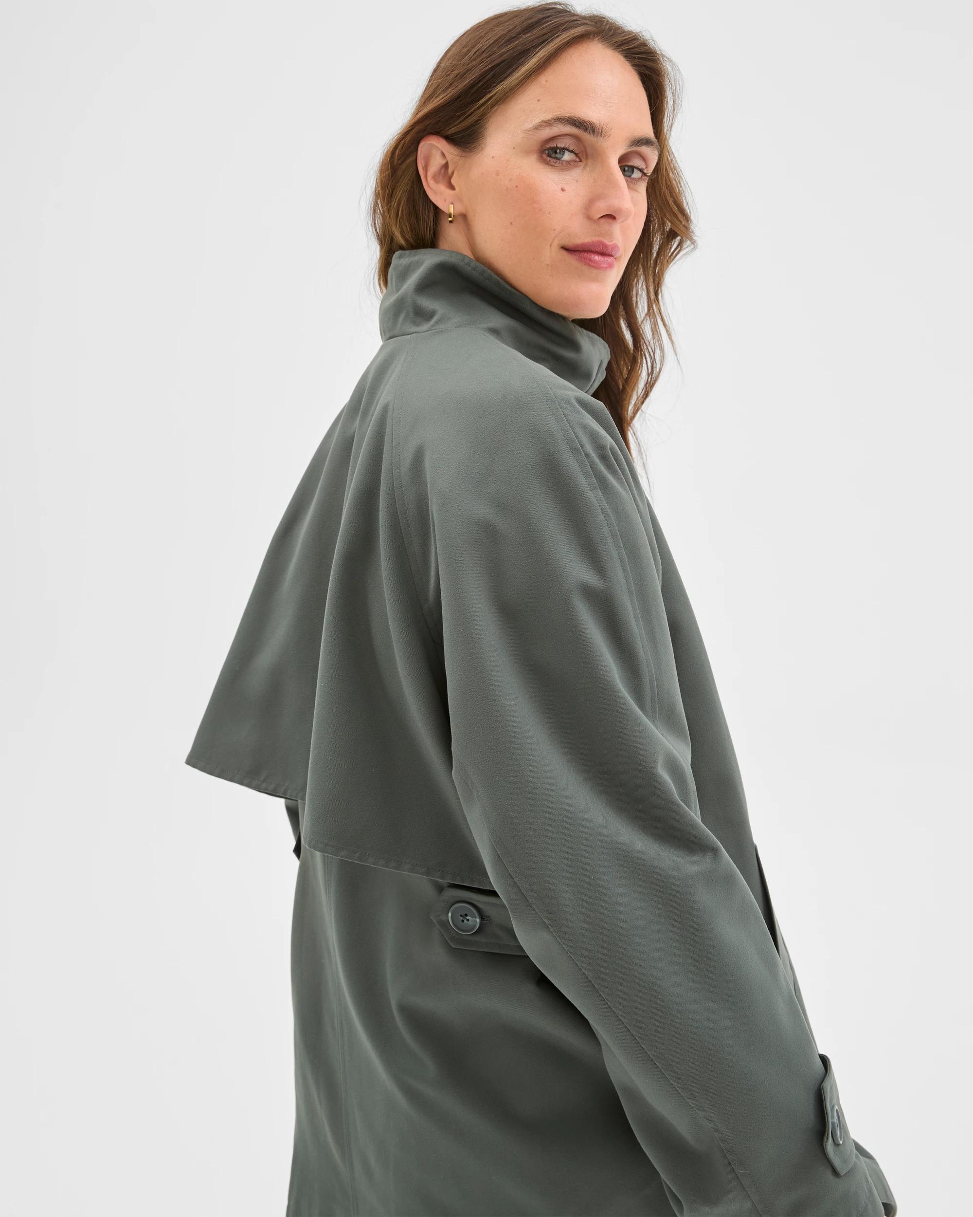 7 Target Woman Longline Funnel Neck Coat COAL GREEN, 7 of 7