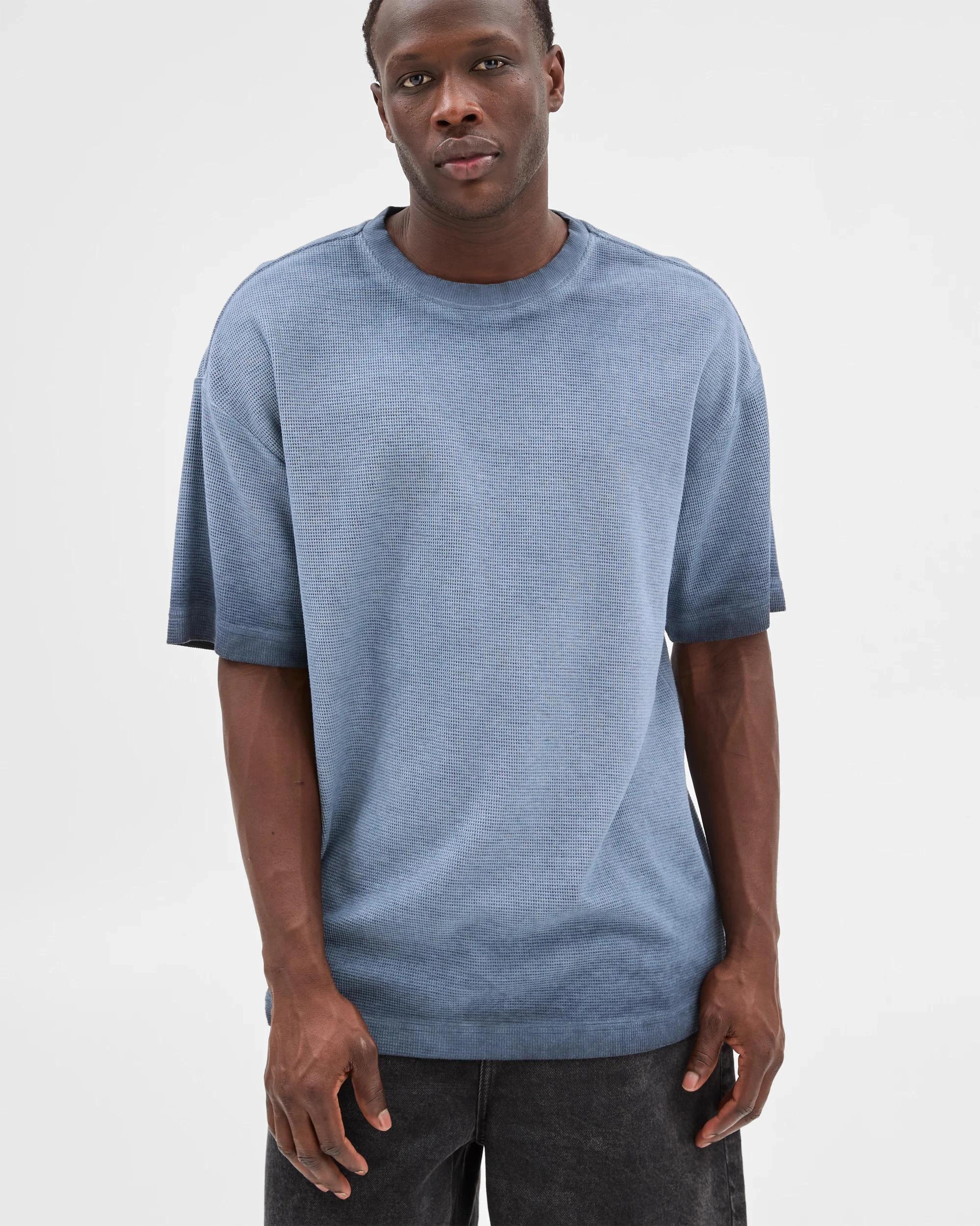 2 Australian Cotton Blend Waffle T-Shirt - Commons NAVY BLAZER, 2 of 6