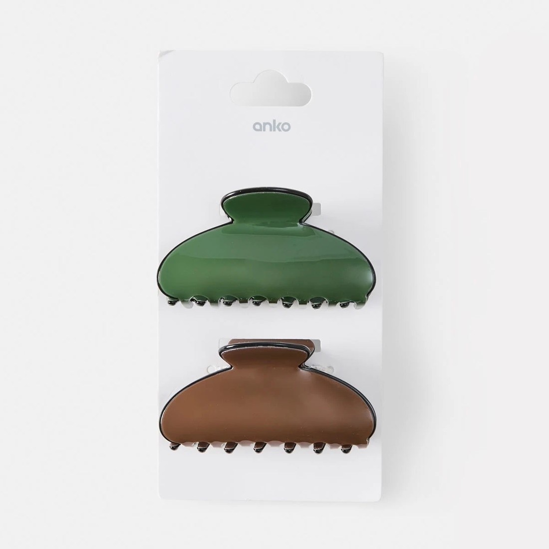 4 2 Pack Brown and Green Contrast Hair Clips, 4 of 4