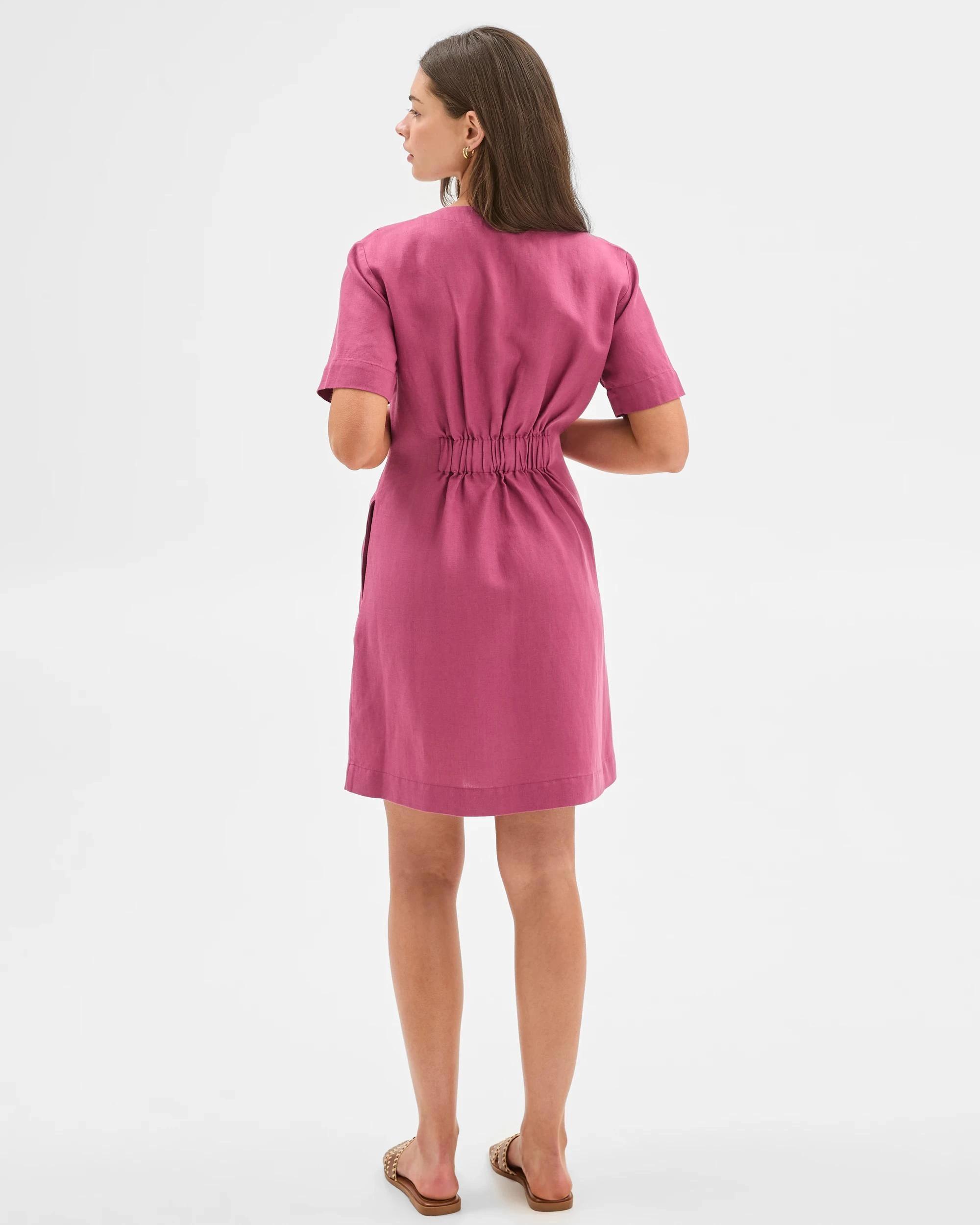 4 Target Petites Pintuck Waist Mini Dress DAMSON, 4 of 6