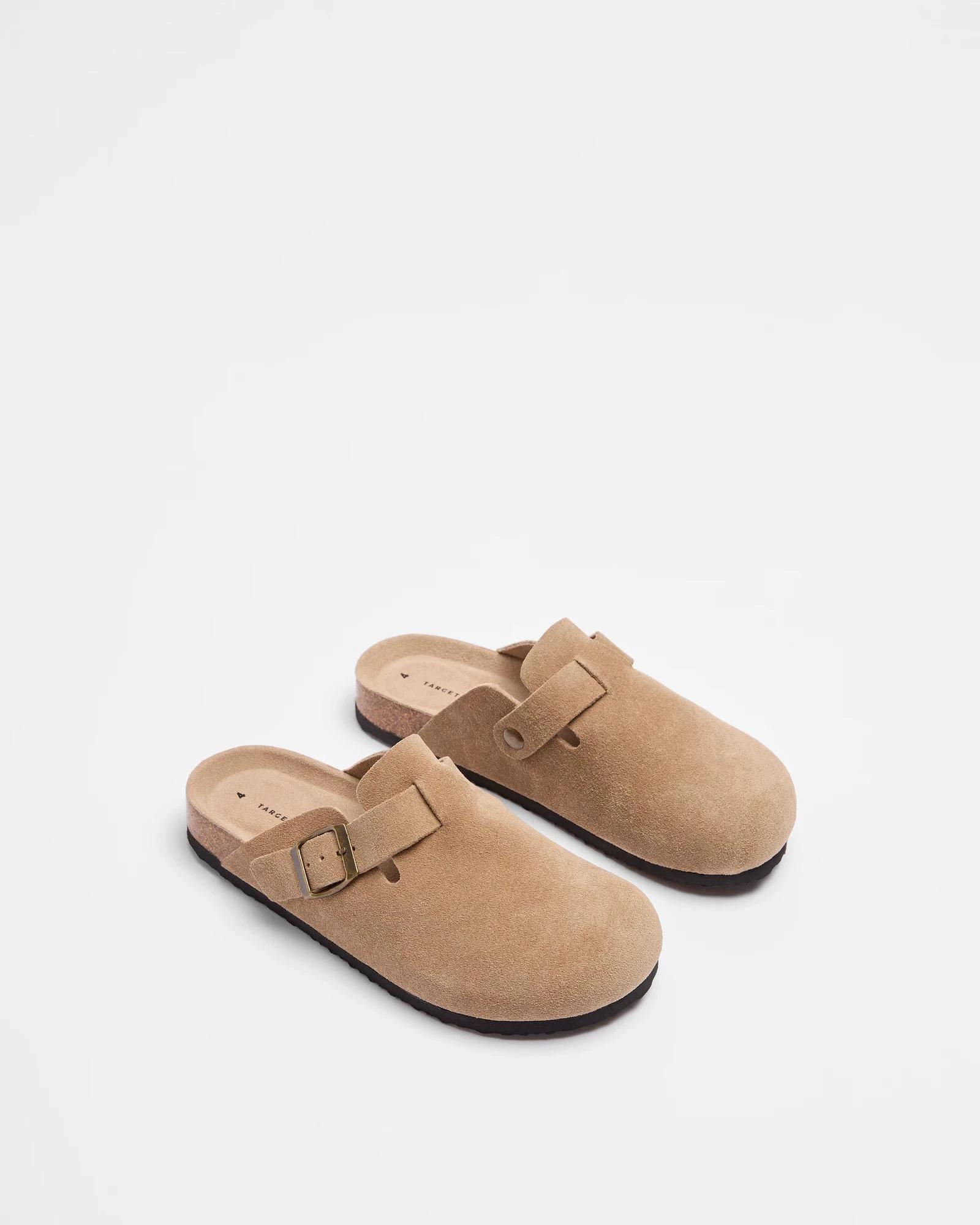 2 Target Youth Girls Youth Leather Moulded Cork Clog TAUPE, 2 of 2