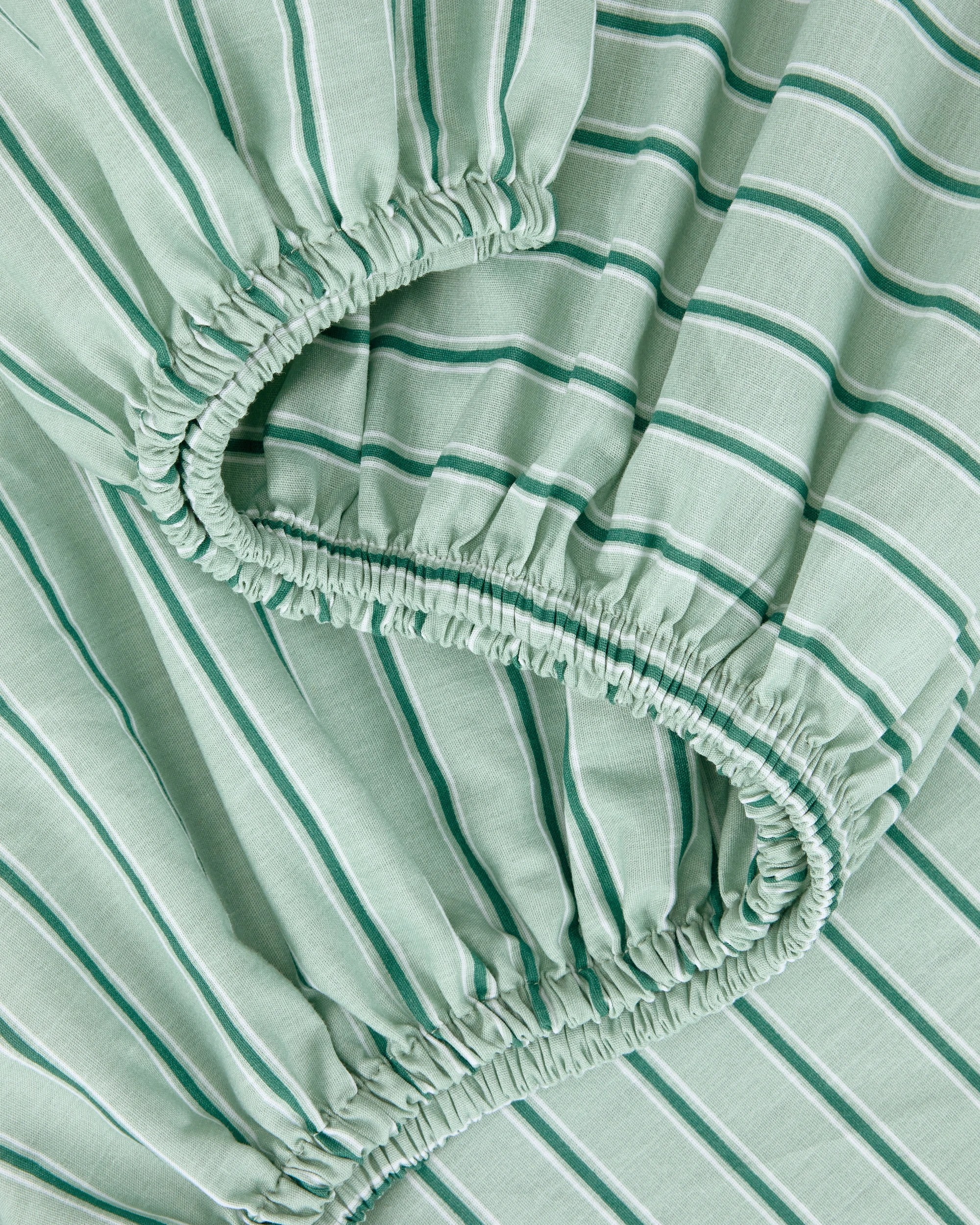 3 225 Thread Count Cotton Stripe Sheet Set - King Bed, Sage, 3 of 6