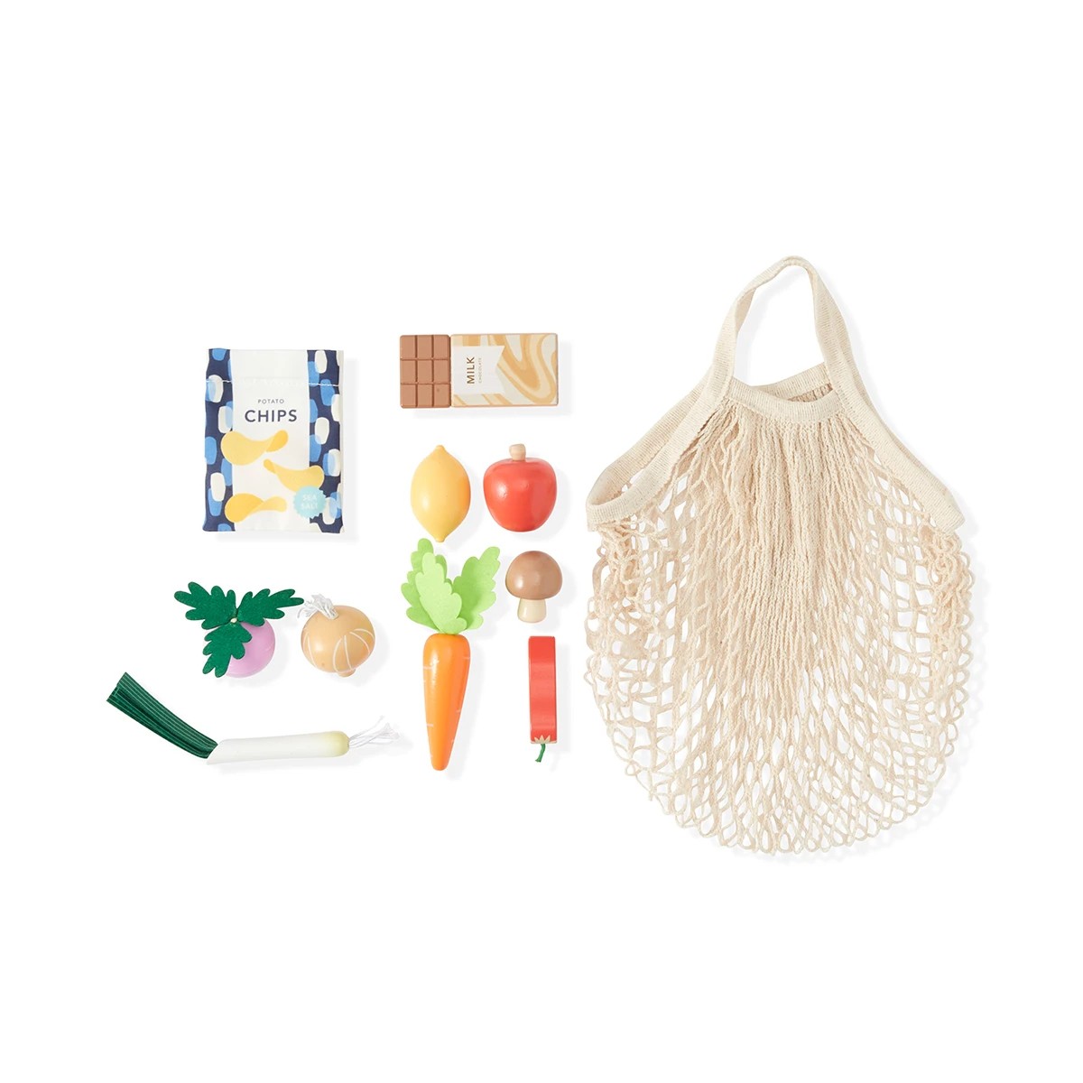 4 21 Piece Wooden Grocery Food Playset, 4 of 5