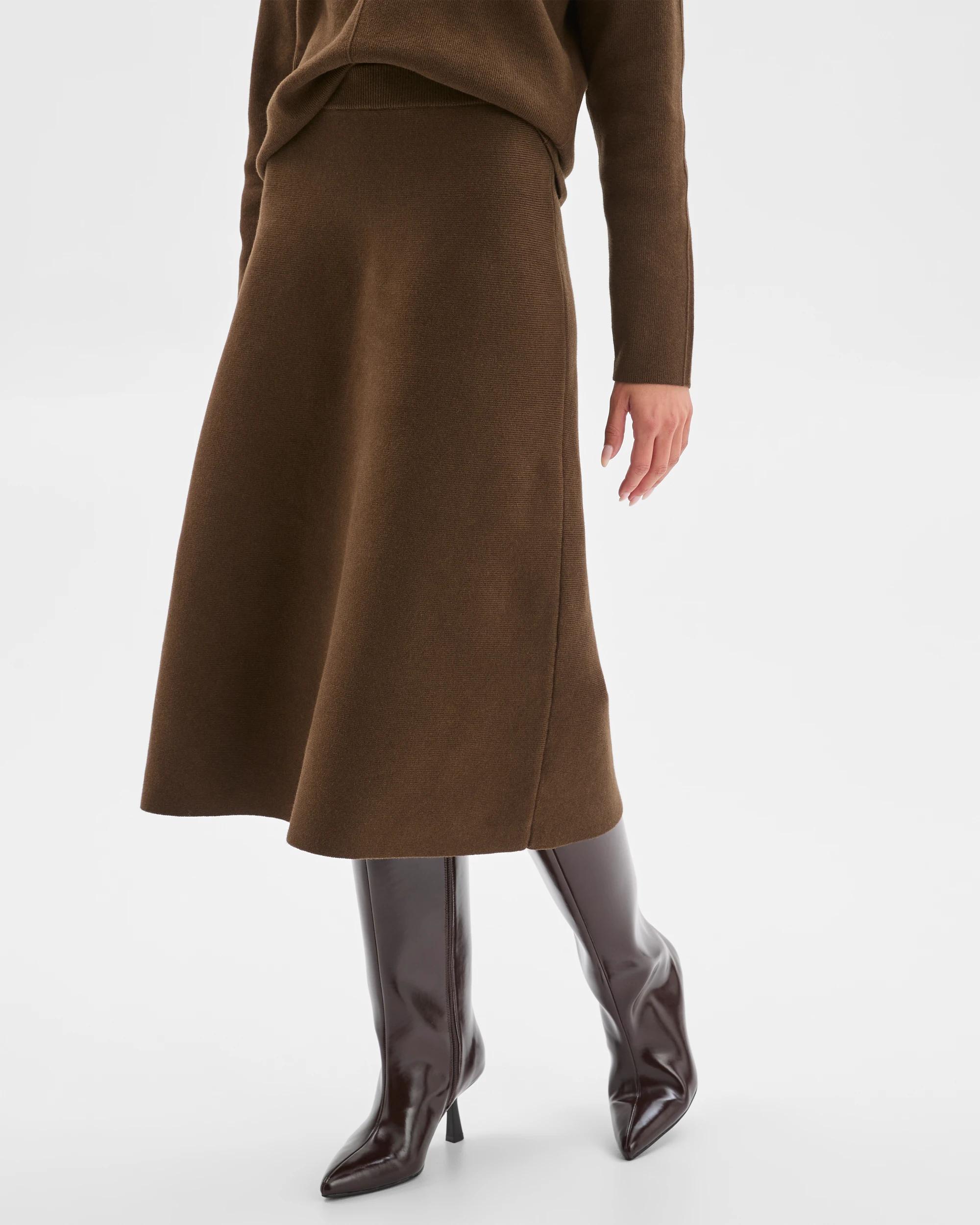 2 Target Petites Petites Australian Cotton Blend Polished Knit Midi Skirt OLIVE, 2 of 7