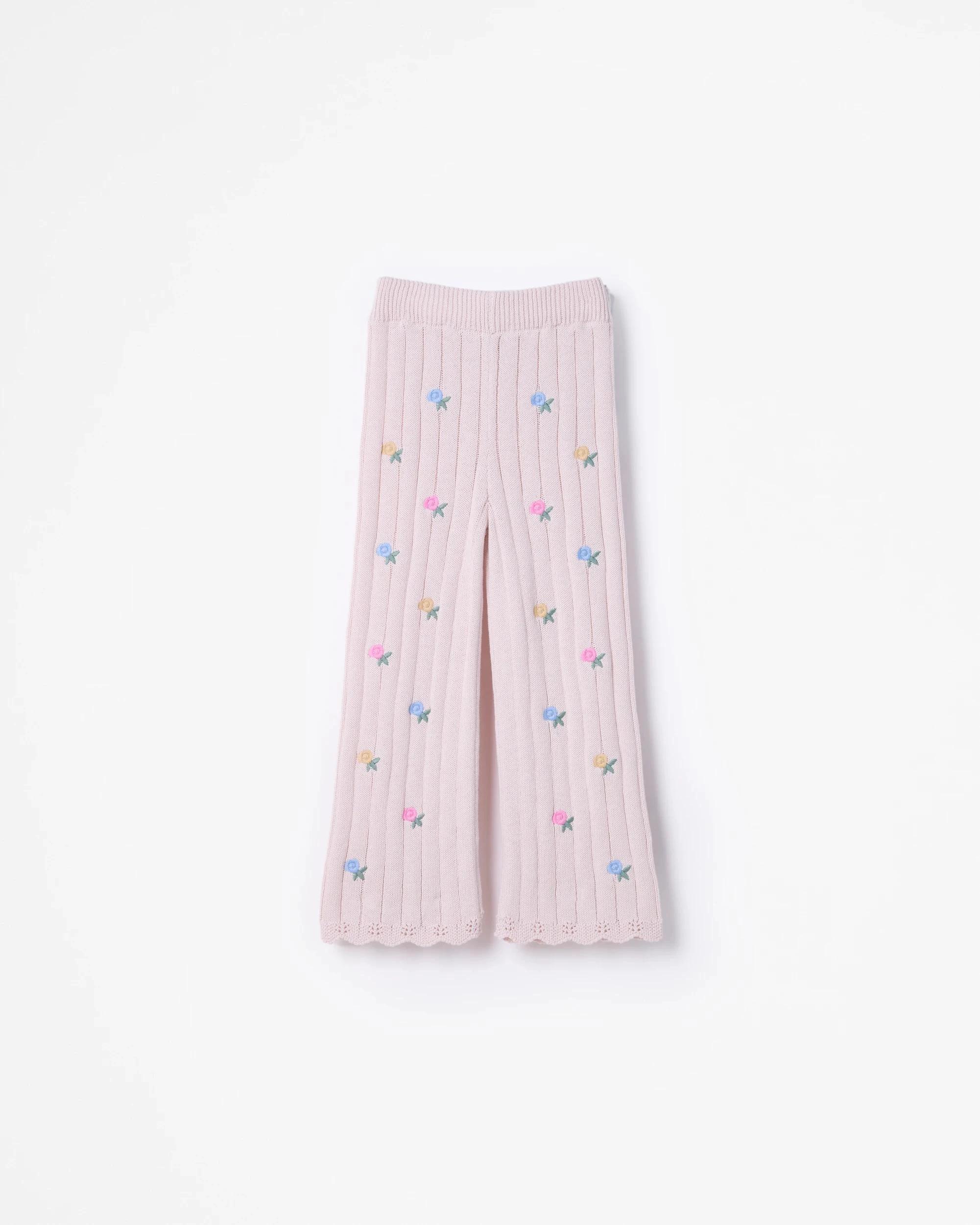 1 Target Kids Australian Cotton Embroidered Crochet Flare Leg Pants CREAM, 1 of 1
