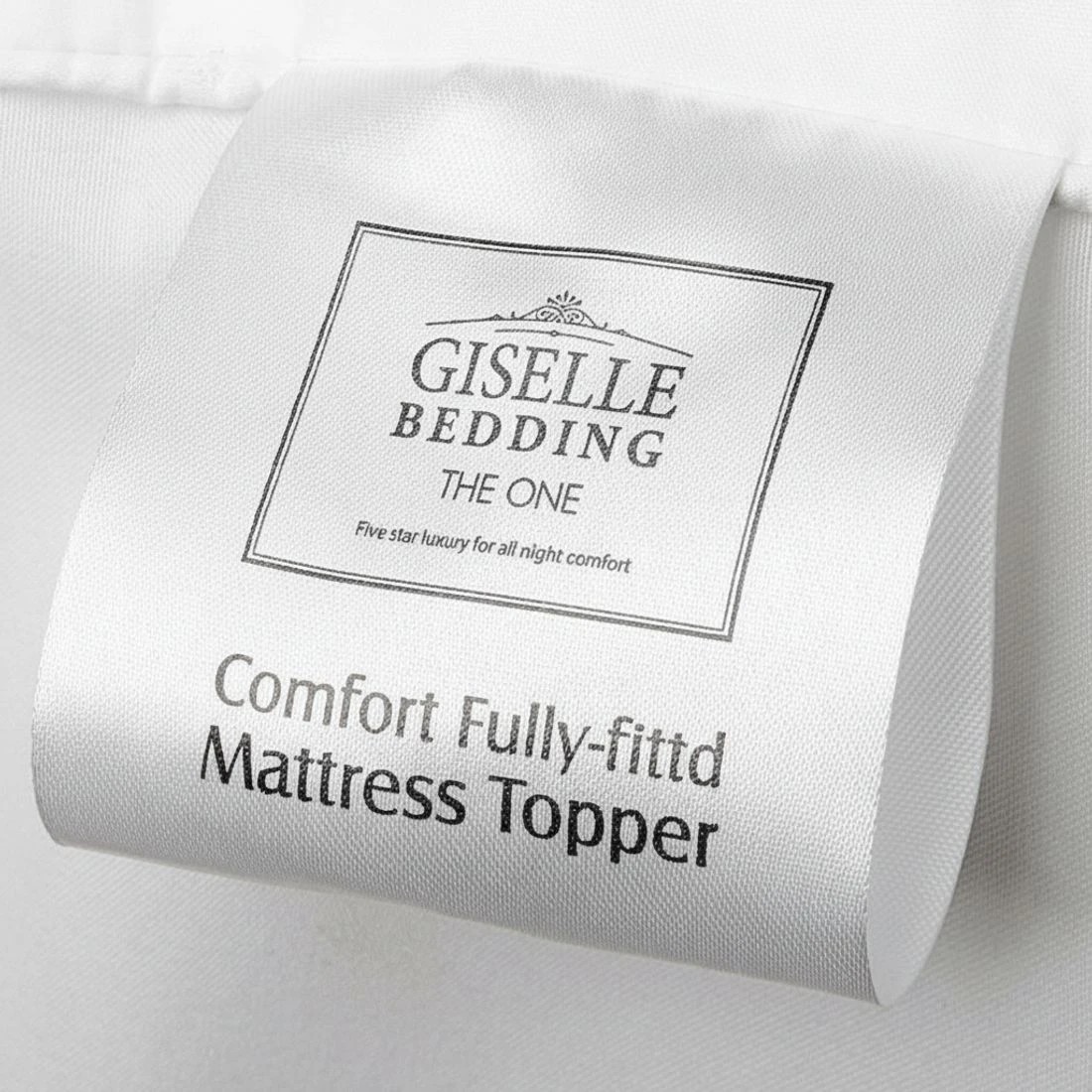 8 Giselle Bedding Pillowtop Mattress Topper 5cm Thick Pad for Back Pain Relief Washable Underlay Protector - White, 8 of 8
