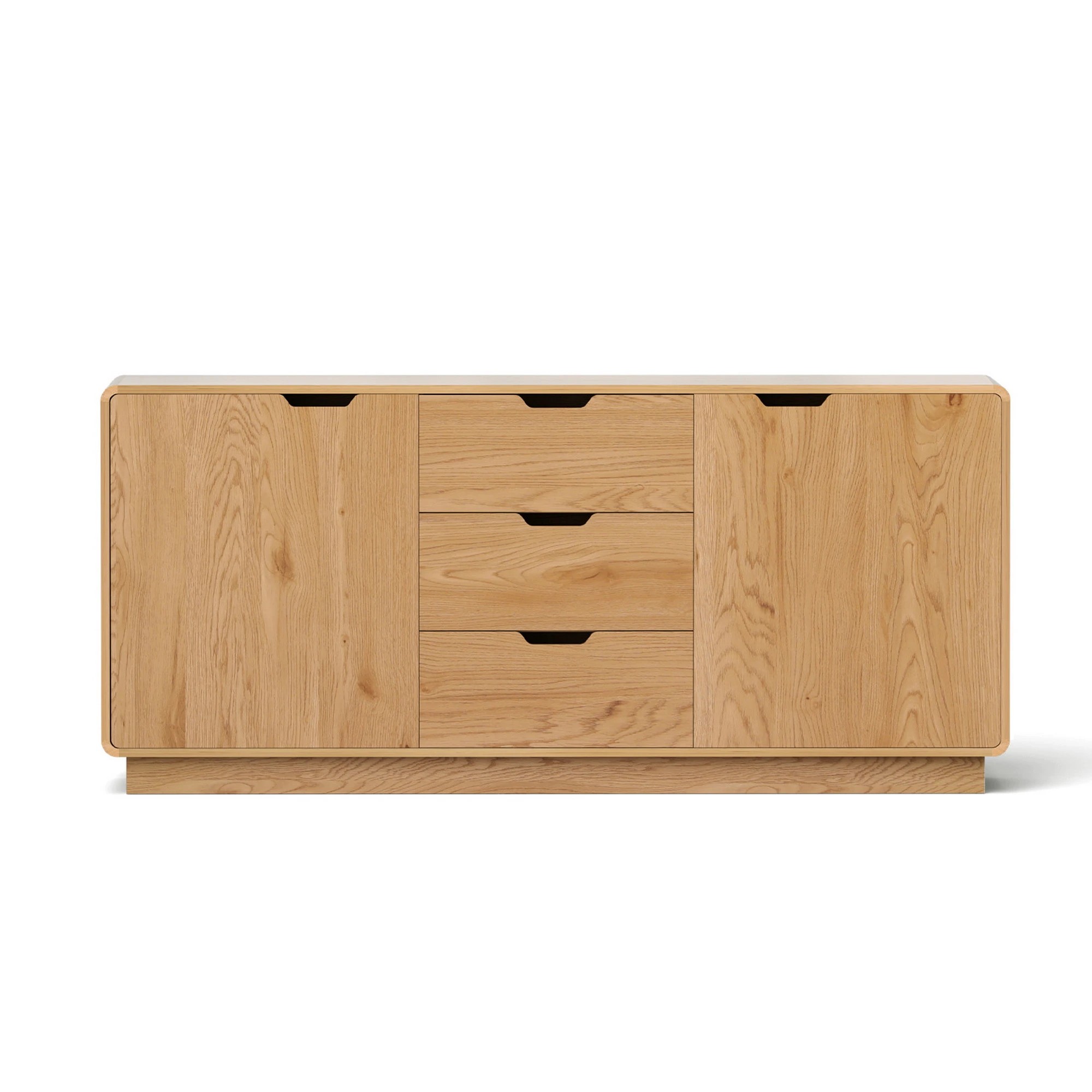 3 Artiss Buffet Sideboard Cabinet Storage Kitchen Cupboard Drawers Round Edge - Natural, 3 of 3