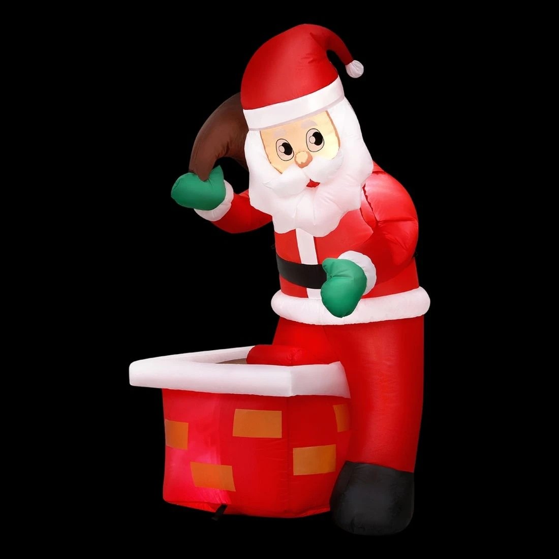 3 Jingle Jollys Christmas Inflatable Santa Illuminated Decorations Durable Space Saving Modern Decor Easy Assembly - Multi, 3 of 7