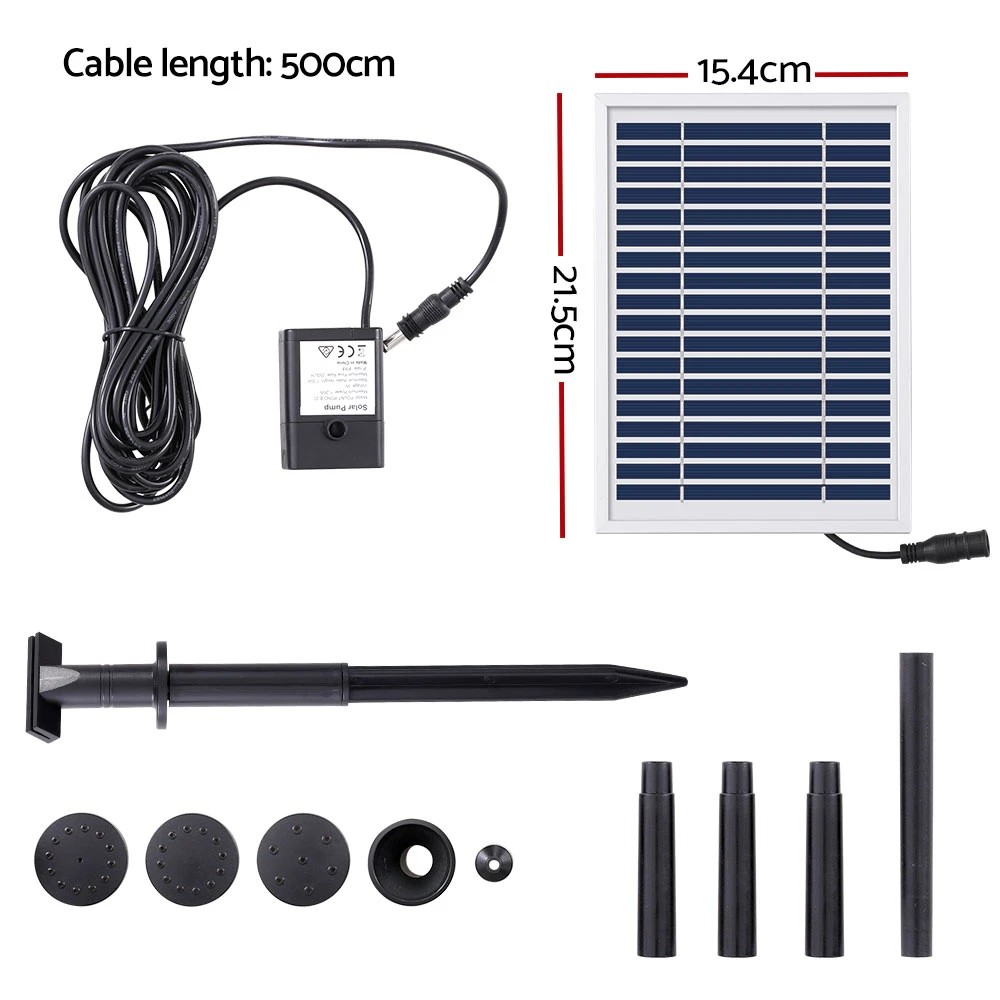 2 Gardeon Solar Pond Pump Submersible Water Fountain Kit 4.4FT - Black, 2 of 6