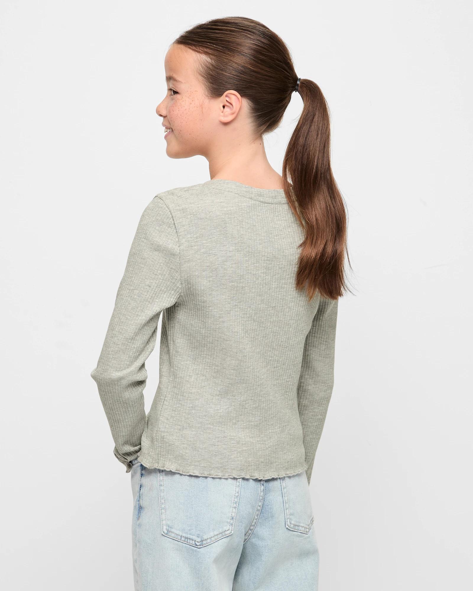 3 Target Australian Cotton Blend Long Sleeve Rib Top GREY, 3 of 5