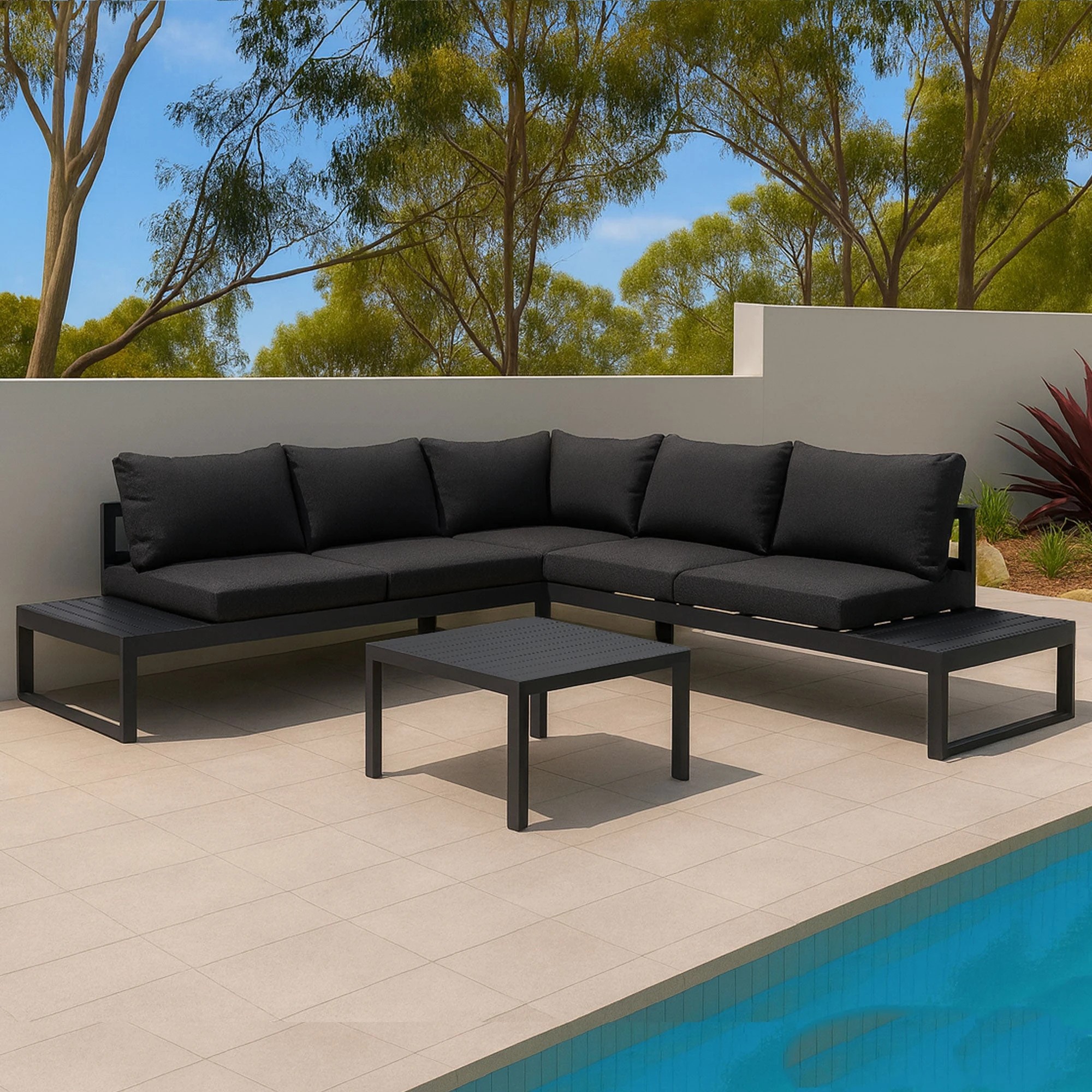 1 Moda Living Hampton Aluminium Outdoor Sofa Seating Set - Charcoal, 1 of 9