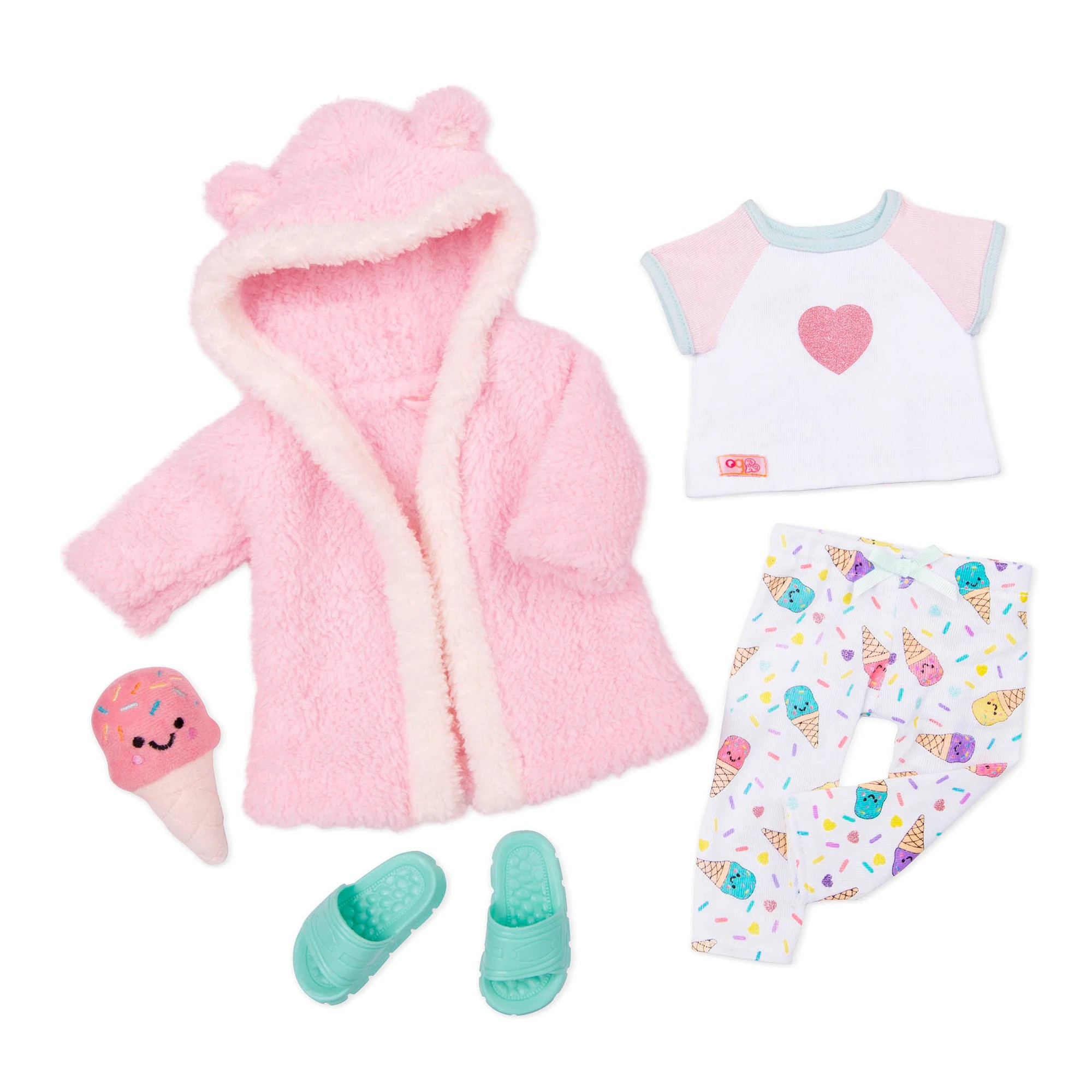 1 Our Generation Doll Outfit - Deluxe Ice - Cream Pyjama - Pink, 1 of 4