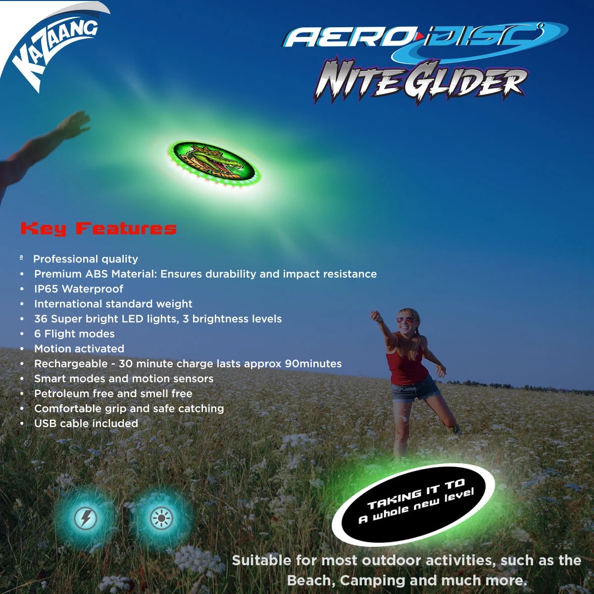 8 Kazaang Aero Disc Nite Glider - Croc King, 8 of 8